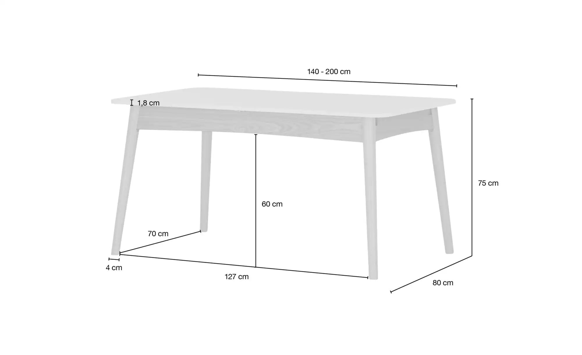 Thumbnail - Esstisch ausziehbar  Stanley ¦ weiß ¦ Maße (cm): B: 80 H: 75 Tische > Esstische > Esstische ausziehbar - Höffner