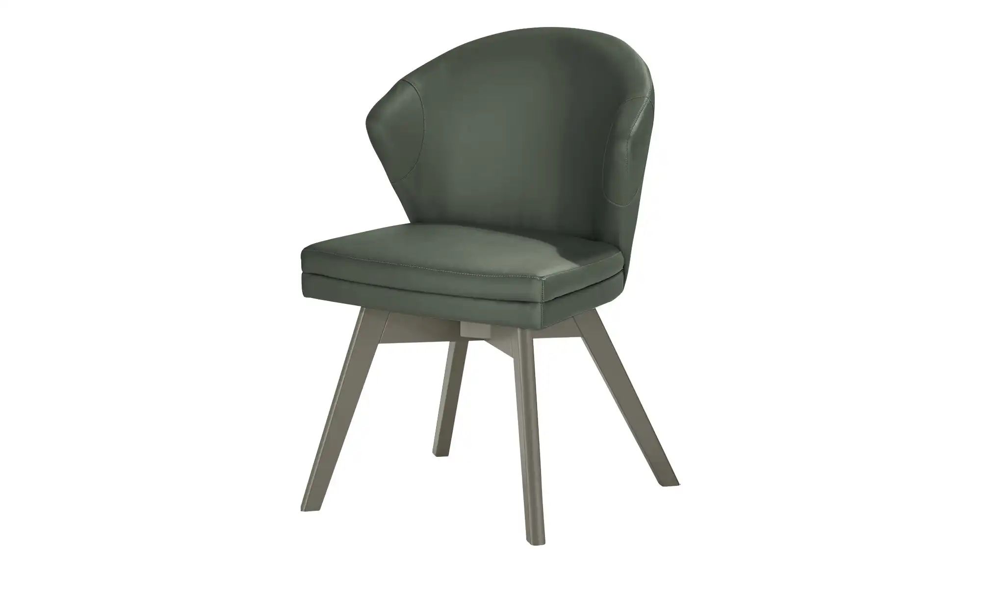 Berger & Rath Leder-Polsterstuhl Arcu | Verde (Grün), Londra (Hellgrau)