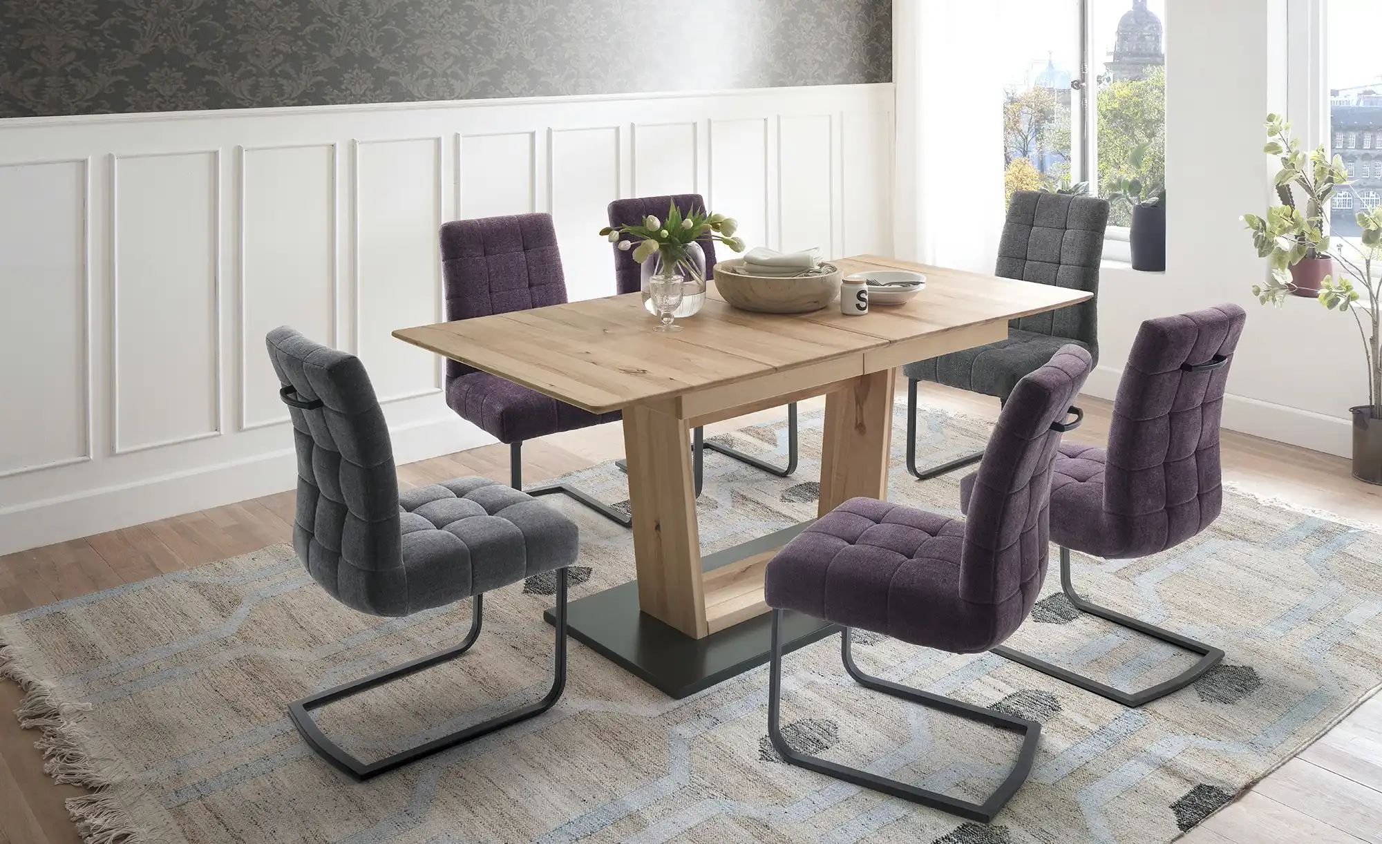 Thumbnail - uno Freischwinger mit Griff Malta ¦ lila/violett ¦ Maße (cm): B: 48 H: 94 T: 66.0 Stühle > Schwingstühle - Höffner