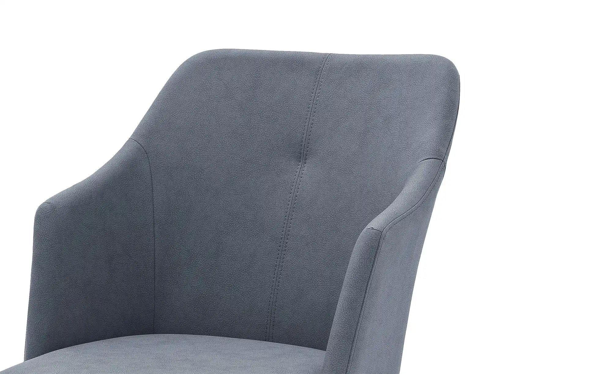 Esszimmerstuhl  mit Kunstlederbezug Dita ¦ blau ¦ Maße (cm): B: 55 H: 88 T: günstig online kaufen