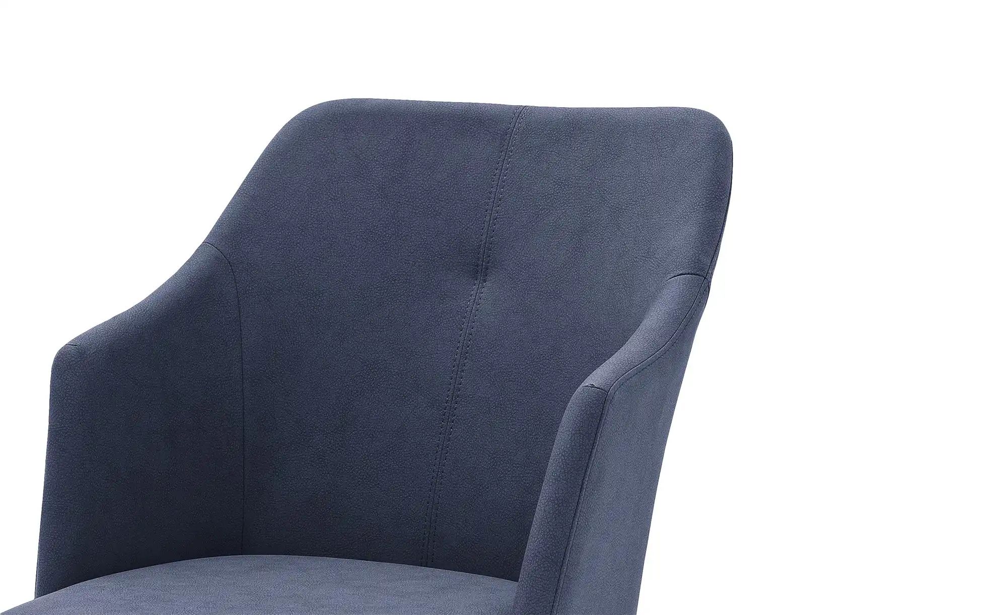 Esszimmerstuhl  mit Kunstlederbezug Dita ¦ blau ¦ Maße (cm): B: 55 H: 88 T: günstig online kaufen