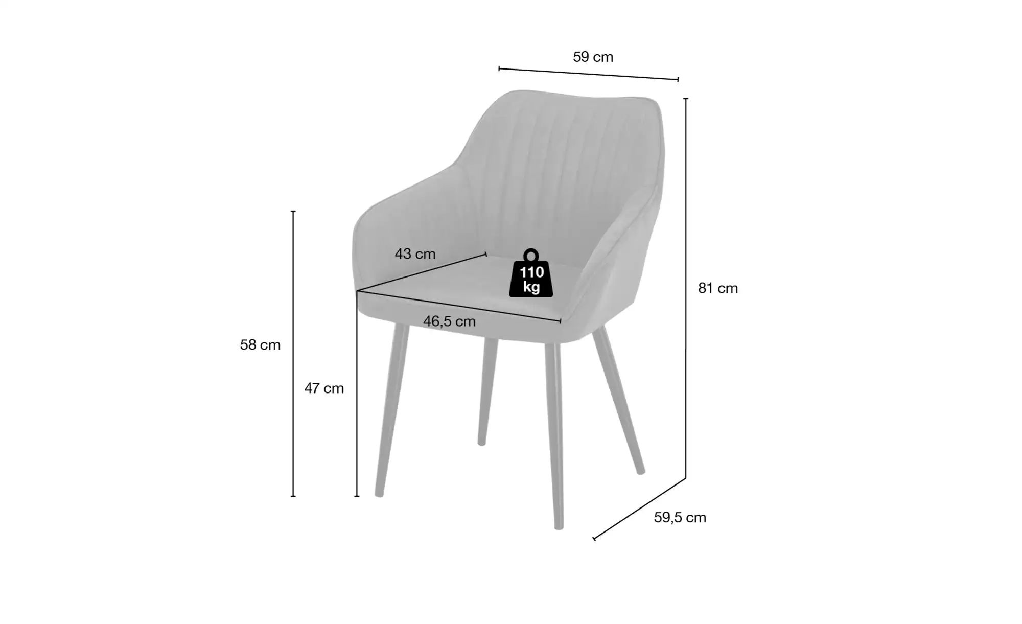 Schalenstuhl  Thore ¦ grau ¦ Maße (cm): B: 59 H: 81 T: 59,5 Stühle > Polste günstig online kaufen