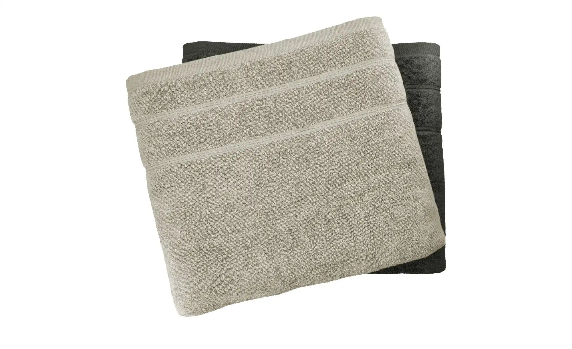 Badetuch (100 x 150cm), 2er-Set Taupe-Anthrazit Lifestyle