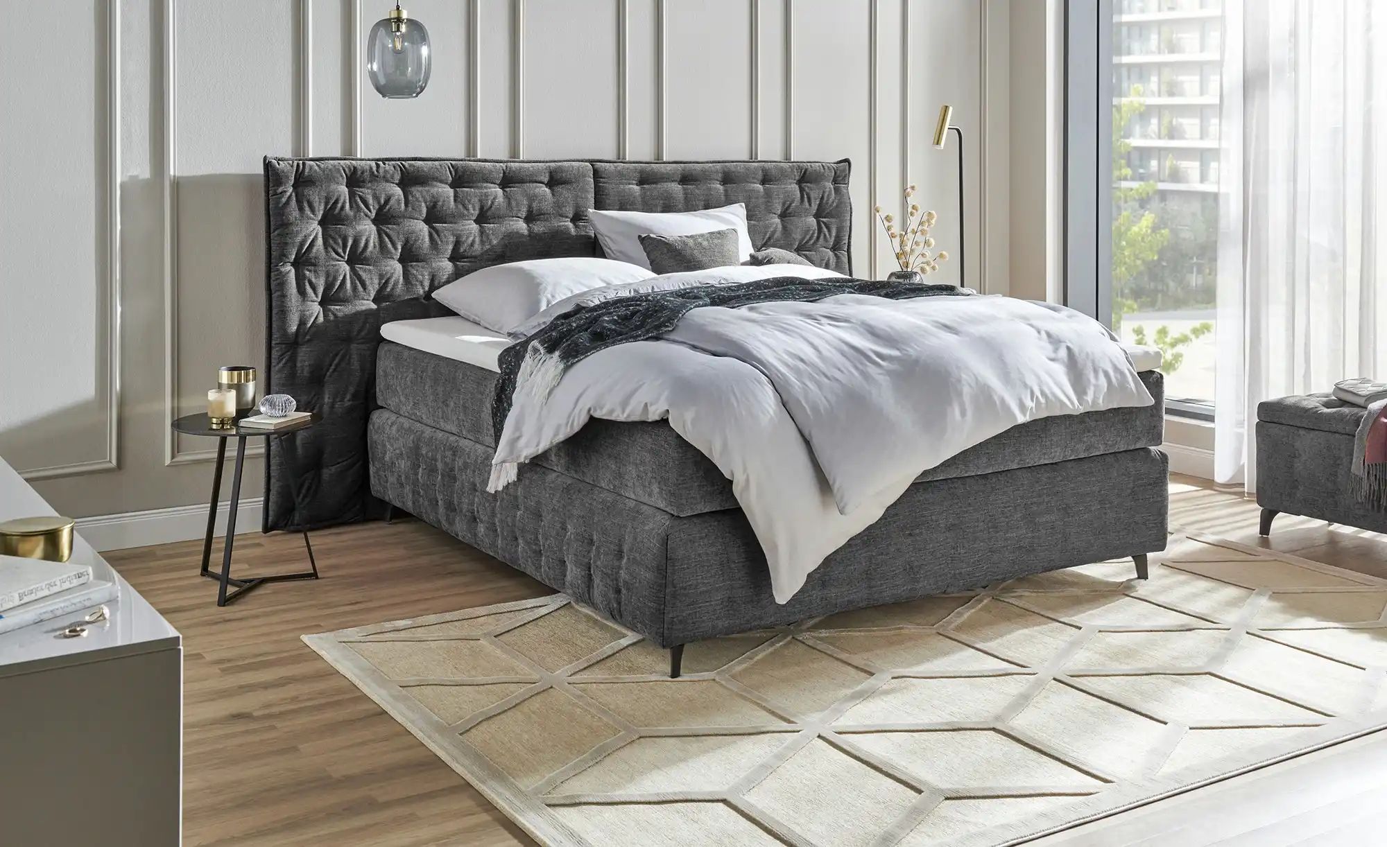 Thumbnail - Kings and Queens Boxspringbett Fjell ¦ grau ¦ Maße (cm): B: 260 H: 130 Betten > Boxspringbetten > Boxspringbetten 180x2...