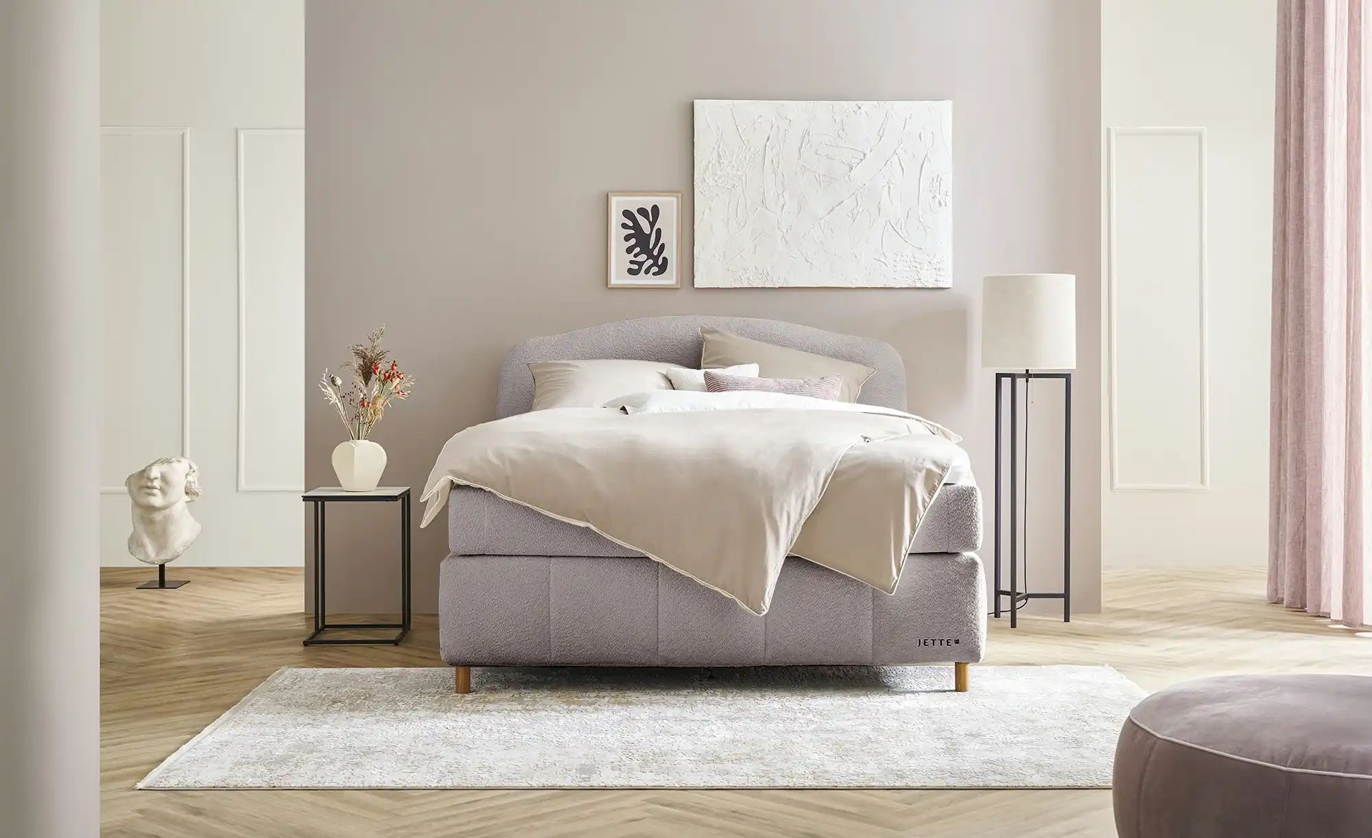 Jette Home Boxspringbett  Jette Cloud ¦ grau ¦ Maße (cm): B: 162 H: 132,5 B günstig online kaufen