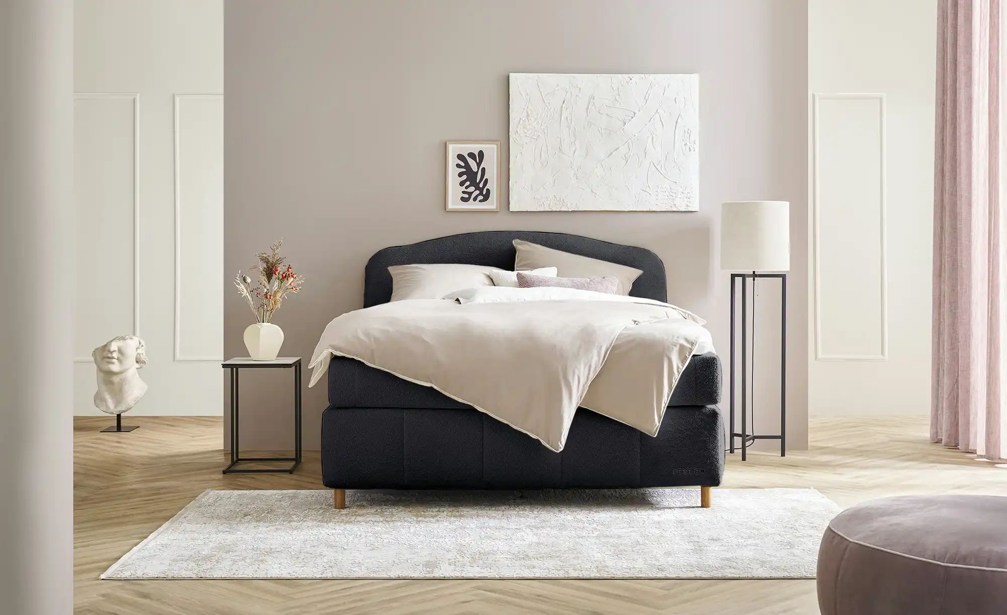 Thumbnail - Jette Home Boxspringbett  Jette Cloud ¦ grau ¦ Maße (cm): B: 162 H: 132,5 Betten > Boxspringbetten - Höffner