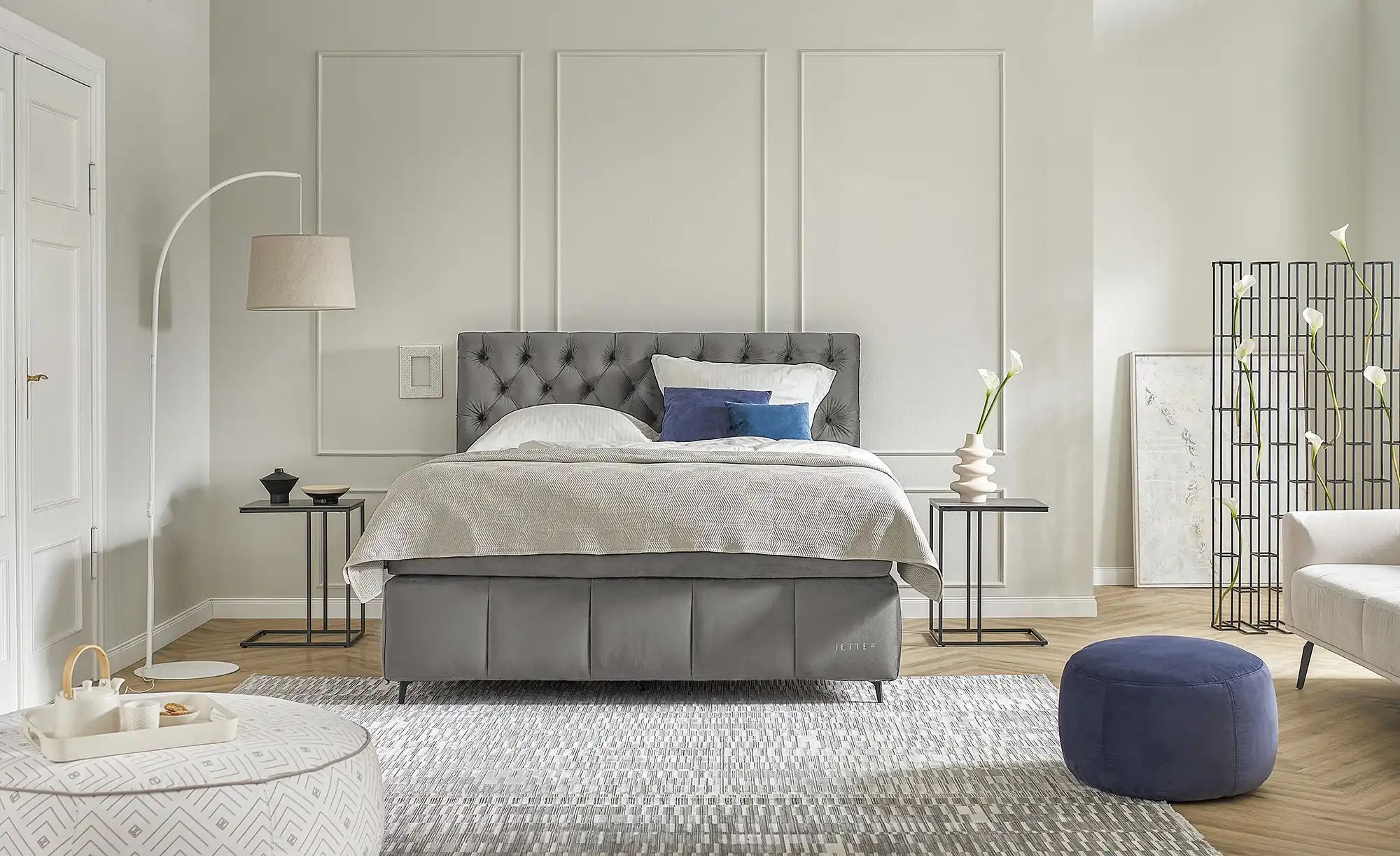 Thumbnail - Jette Home Boxspringbett  Jette Glam ¦ grau ¦ Maße (cm): B: 182 H: 132,5 Betten > Boxspringbetten - Höffner