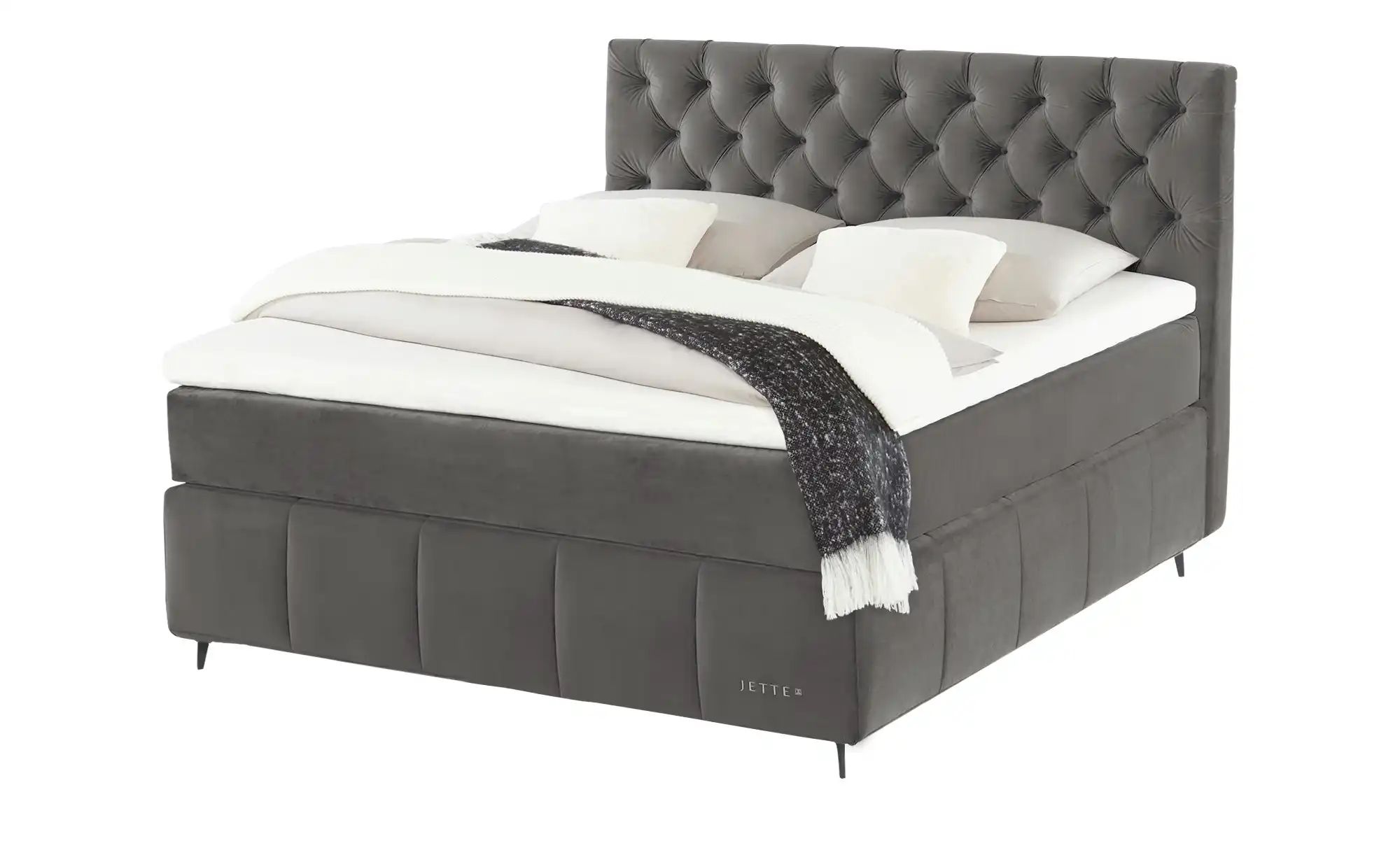 Jette Home Boxspringbett  Jette Glam ¦ grau ¦ Maße (cm): B: 202 H: 132,5 Be günstig online kaufen