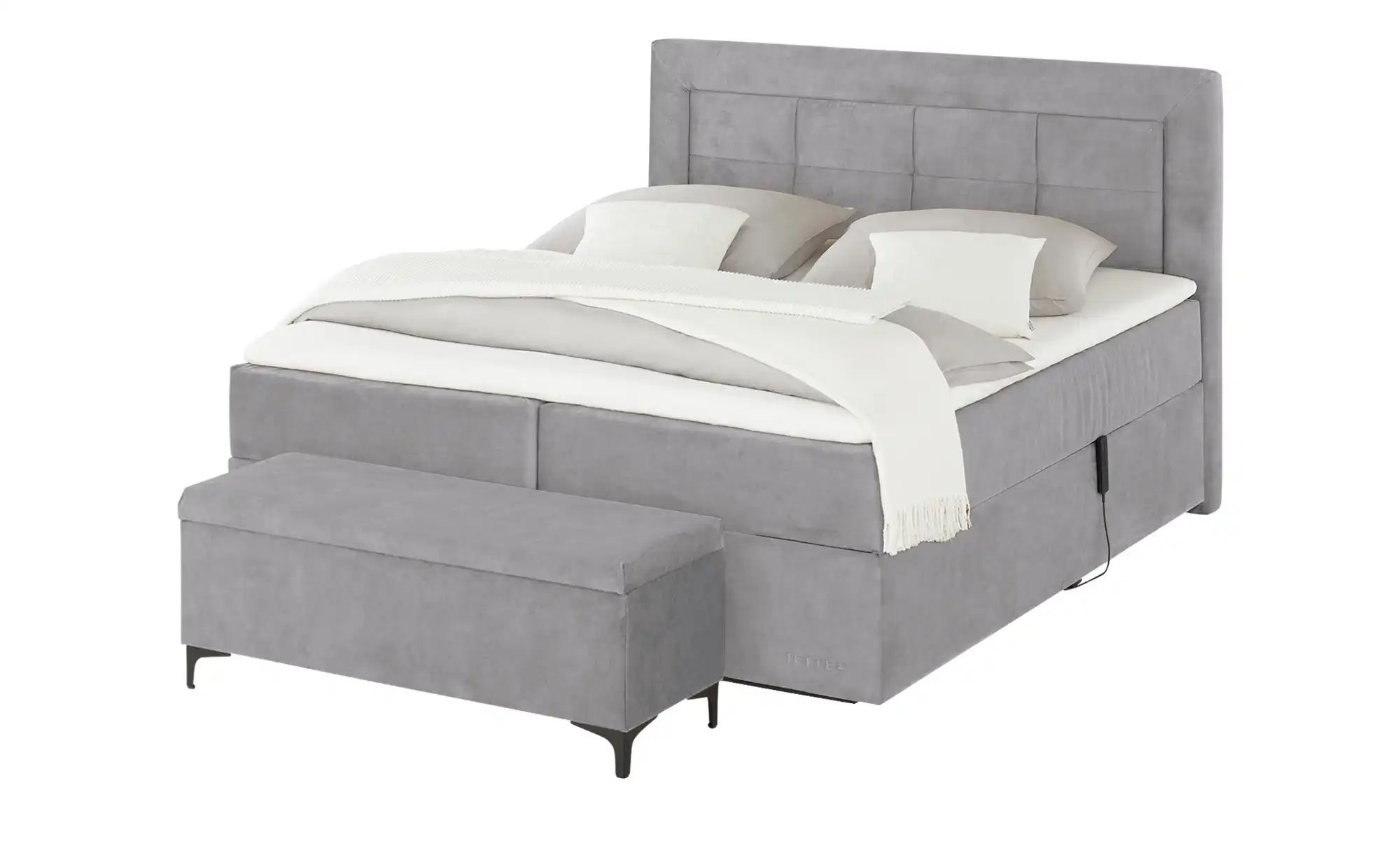 Thumbnail - Jette Home Motor-Boxspringbett  Jette Patch ¦ grau ¦ Maße (cm): B: 182 H: 127 Betten > Boxspringbetten - Höffner