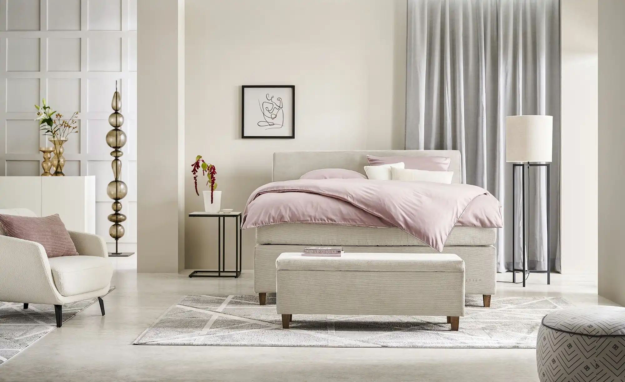 Jette Home Boxspringbett  Jette Flex ¦ beige ¦ Maße (cm): B: 145 H: 120,5 B günstig online kaufen