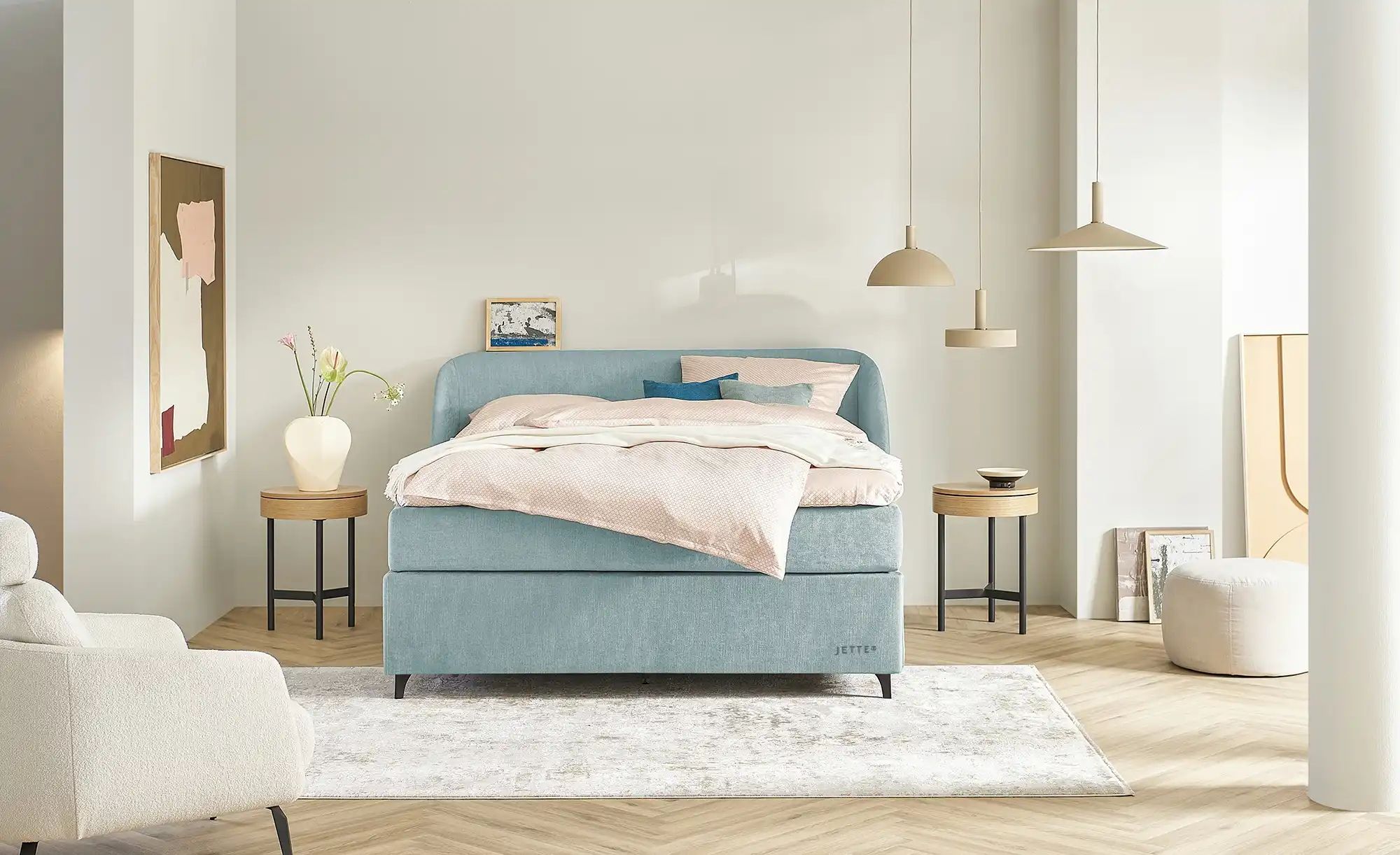 Jette Home Boxspringbett  Jette Embrace ¦ blau ¦ Maße (cm): B: 178 H: 126,5 günstig online kaufen