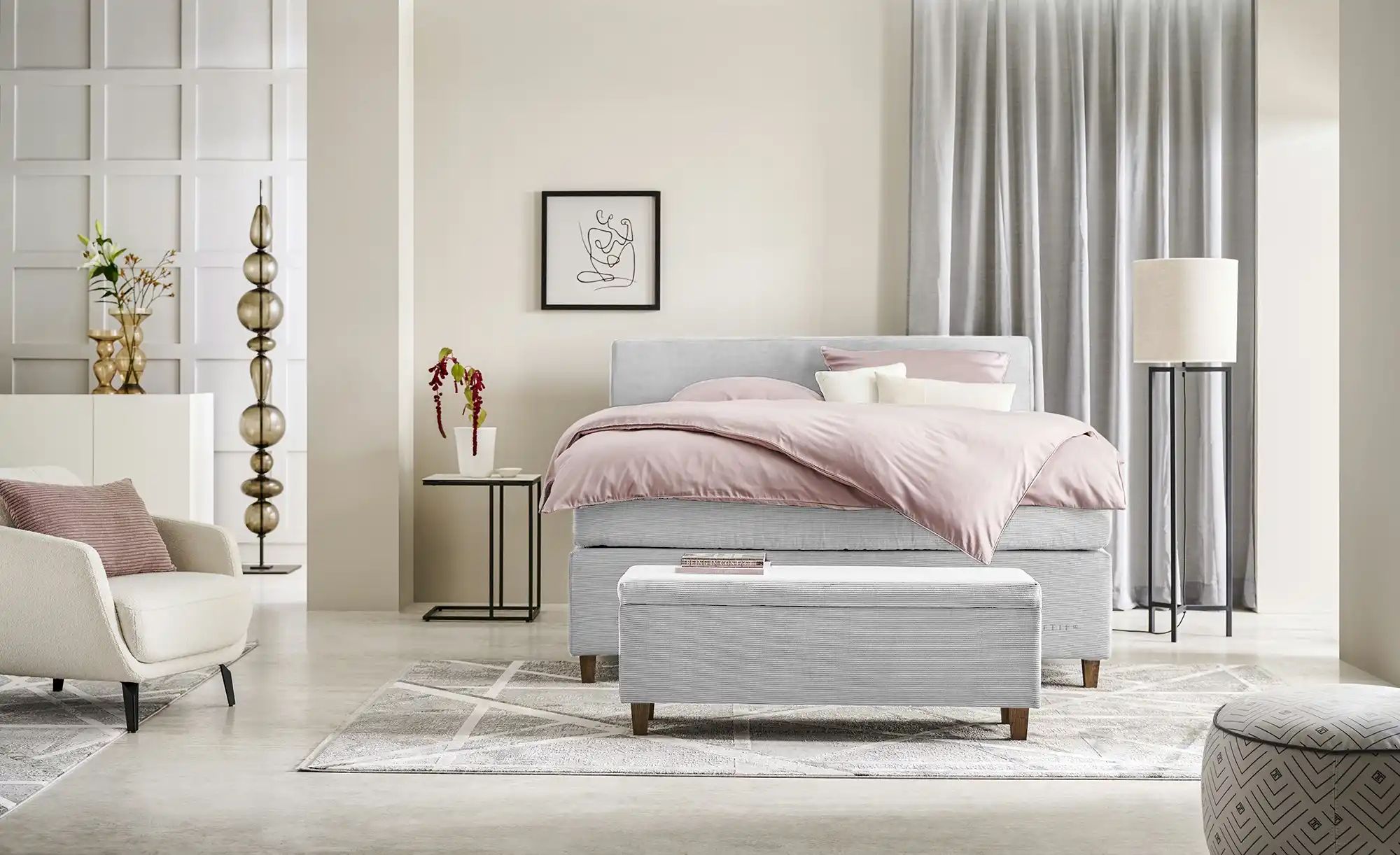 Jette Home Boxspringbett  Jette Flex ¦ grau ¦ Maße (cm): B: 165 H: 120,5 Be günstig online kaufen