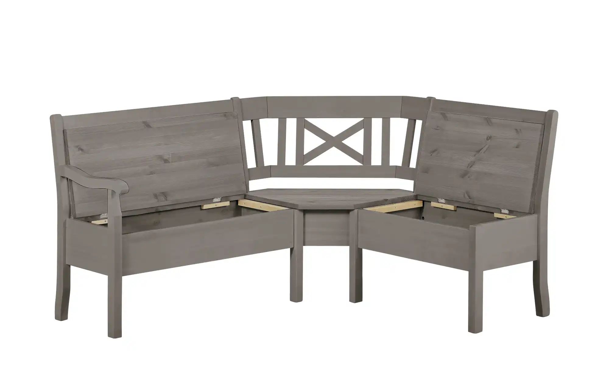 Thumbnail - maison bleue Truheneckbank massiv Florian ¦ grau ¦ Maße (cm): H: 93 Bänke > Eckbänke - Höffner