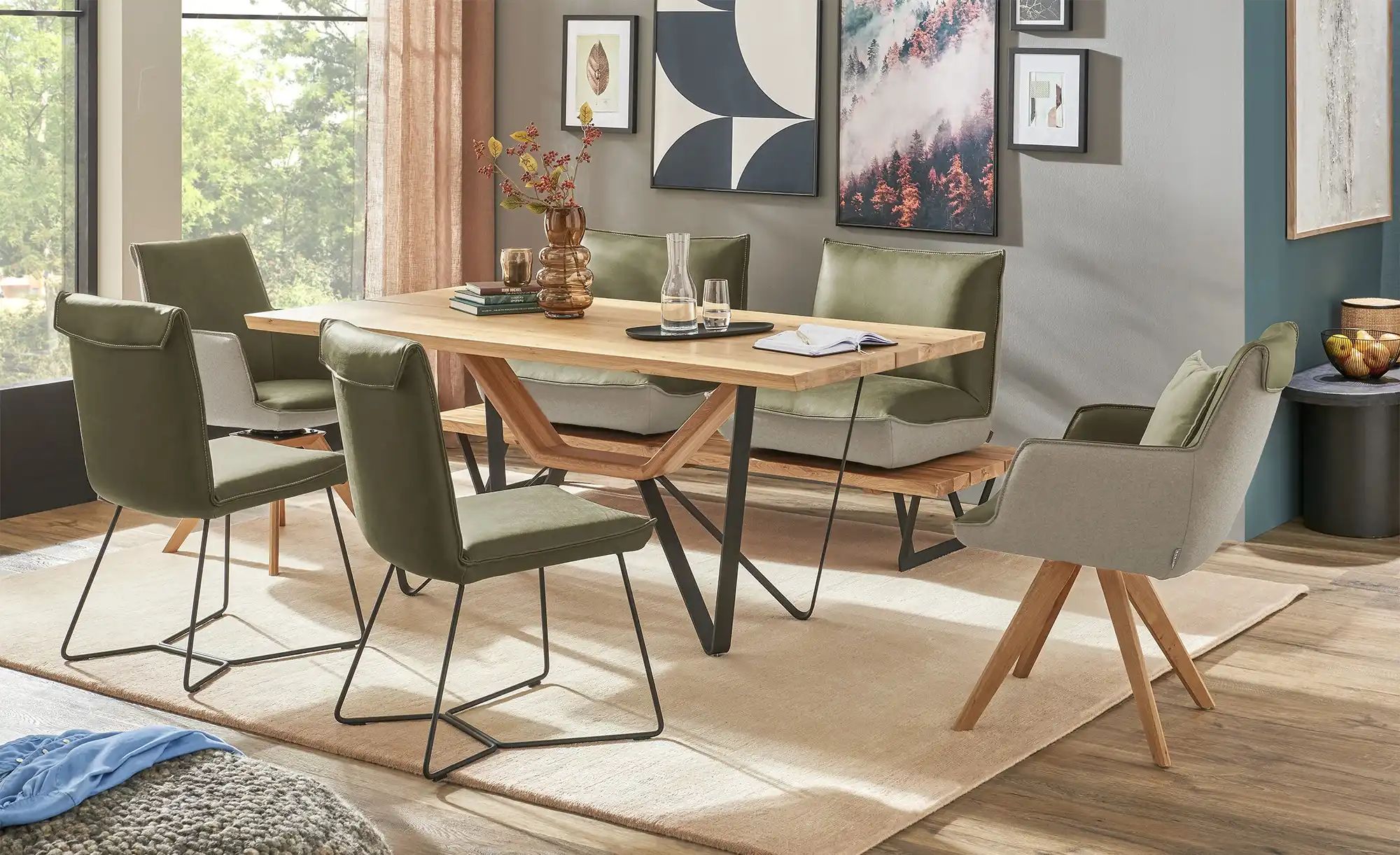 Thumbnail - KOINOR Armlehnstuhl Leder Schwof ¦ grün ¦ Maße (cm): B: 57 H: 90 T: 66.0 Stühle > Esszimmerstühle > Esszimmerstühle mit...