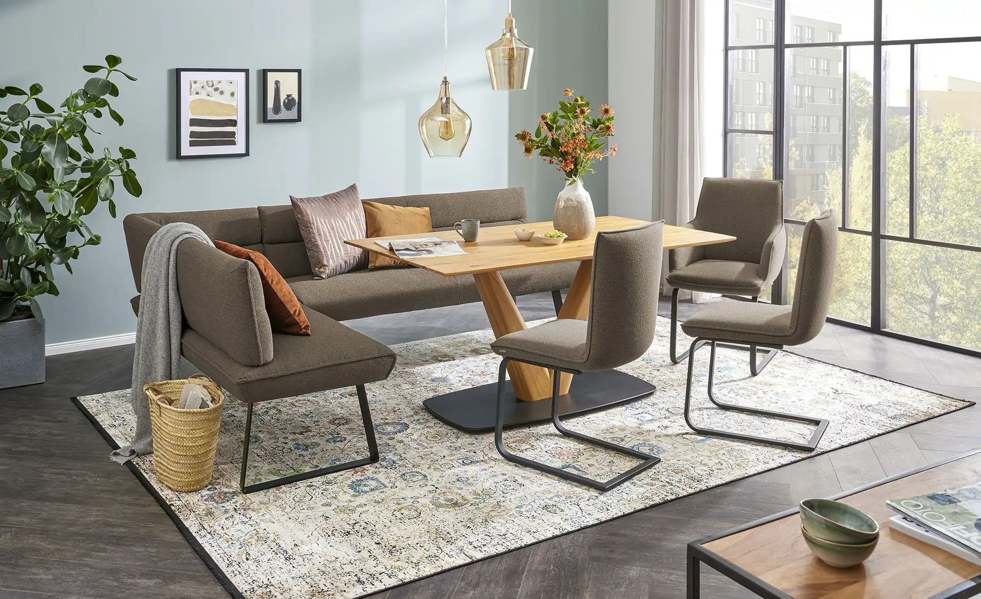 Thumbnail - KOINOR Eckbank Dining System 3 ¦ braun ¦ Maße (cm): B: 217 H: 88 T: 152.0 Bänke > Eckbänke - Höffner