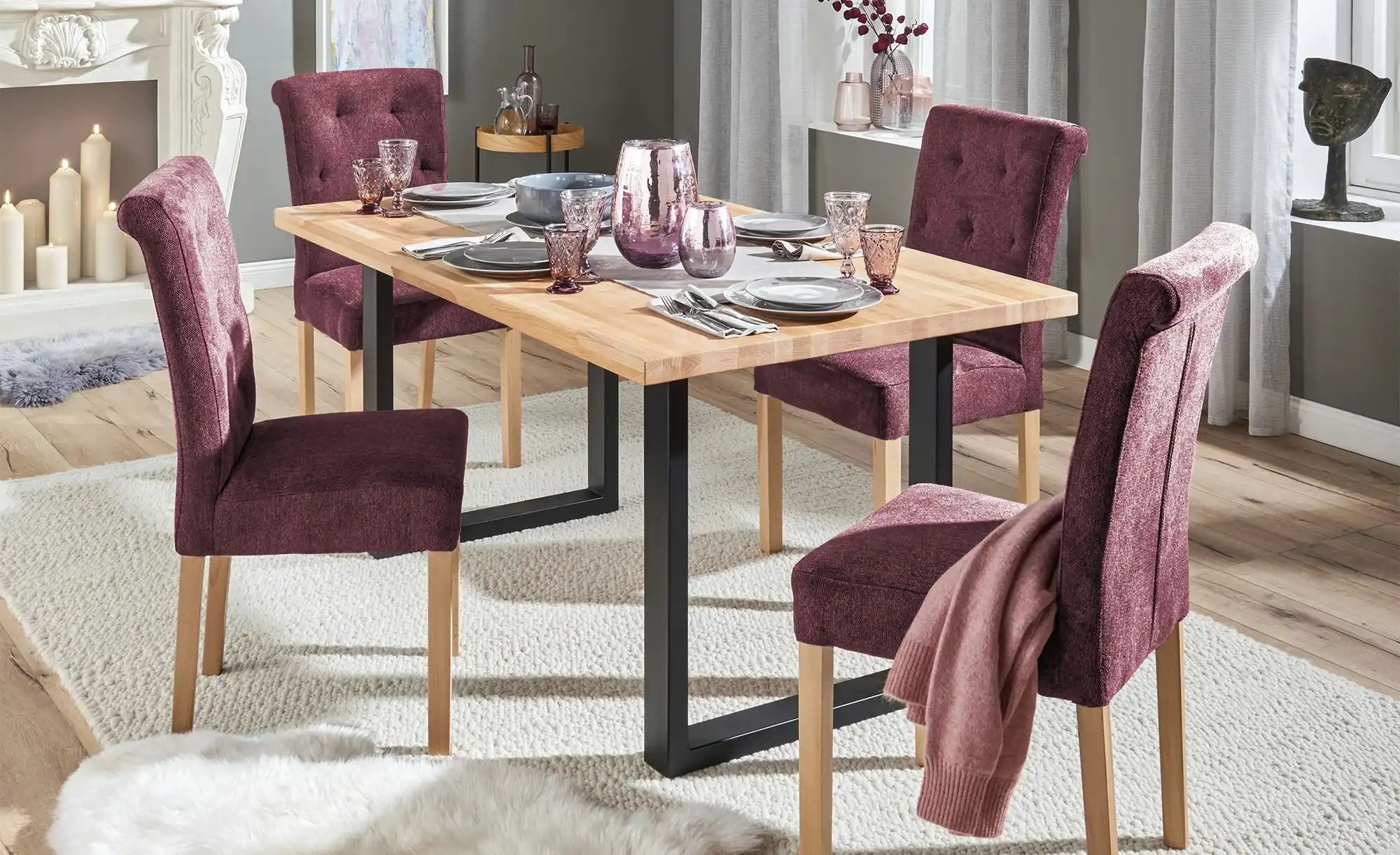 Woodford Esszimmerstuhl im 2er Set Messena ¦ rot ¦ Maße (cm): B: 46 H: 97 T günstig online kaufen