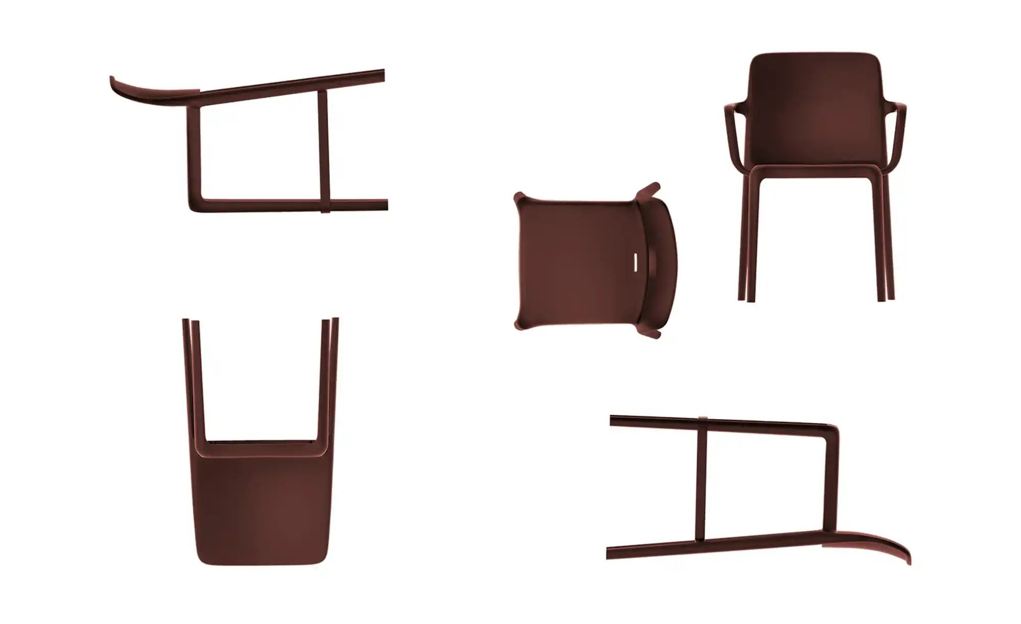 Thumbnail - Connubia Stuhl stapelbar Bayo ¦ rot ¦ Maße (cm): B: 60 H: 82,5 T: 54.0 Stühle > Esszimmerstühle > Esszimmerstühle mit Ar...