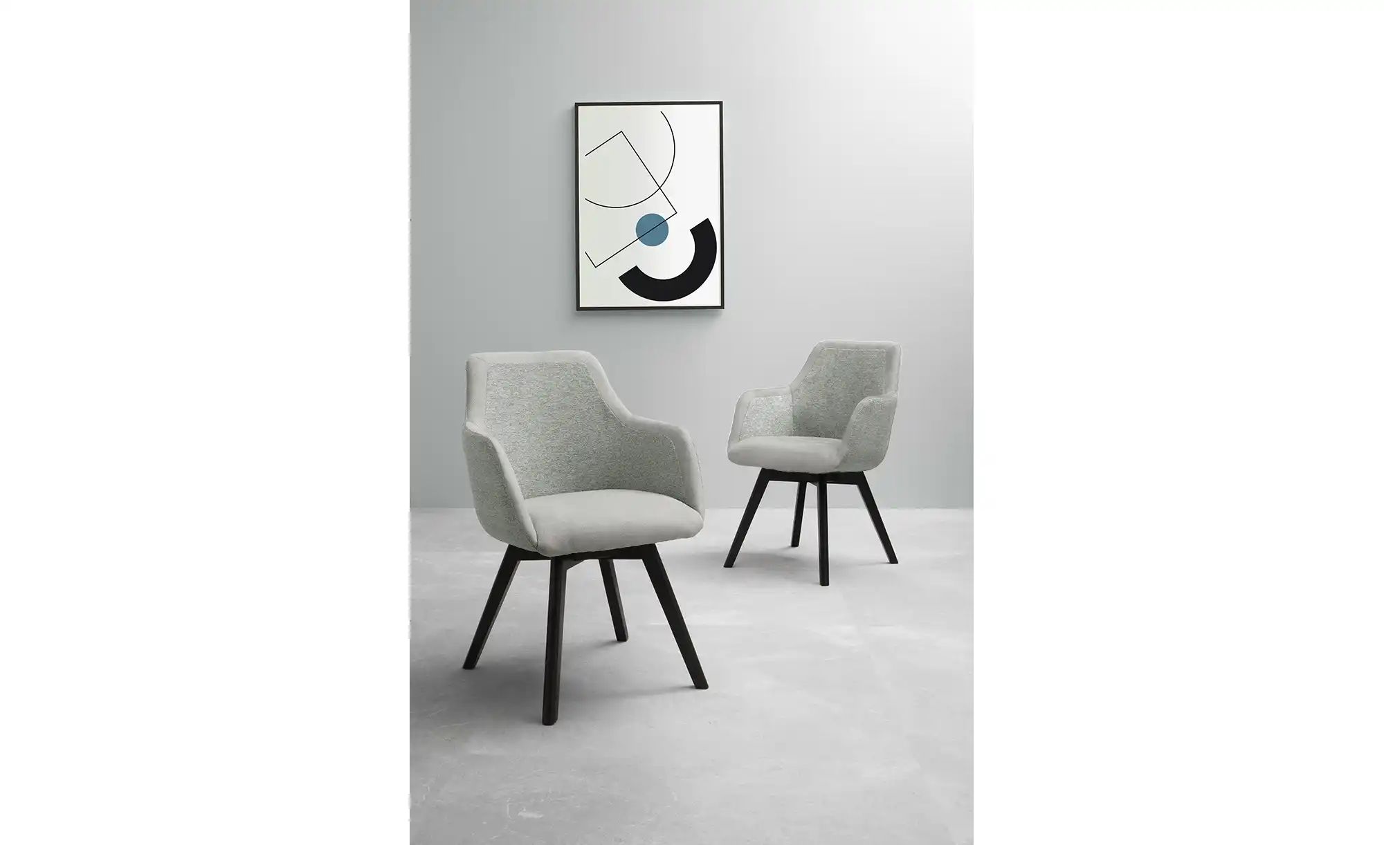 Thumbnail - Dine + Mine Armlehnstuhl mit Massivholzgestell Corby ¦ grau ¦ Maße (cm): B: 56 H: 85 T: 65.0 Stühle > Esszimmerstühle > ...