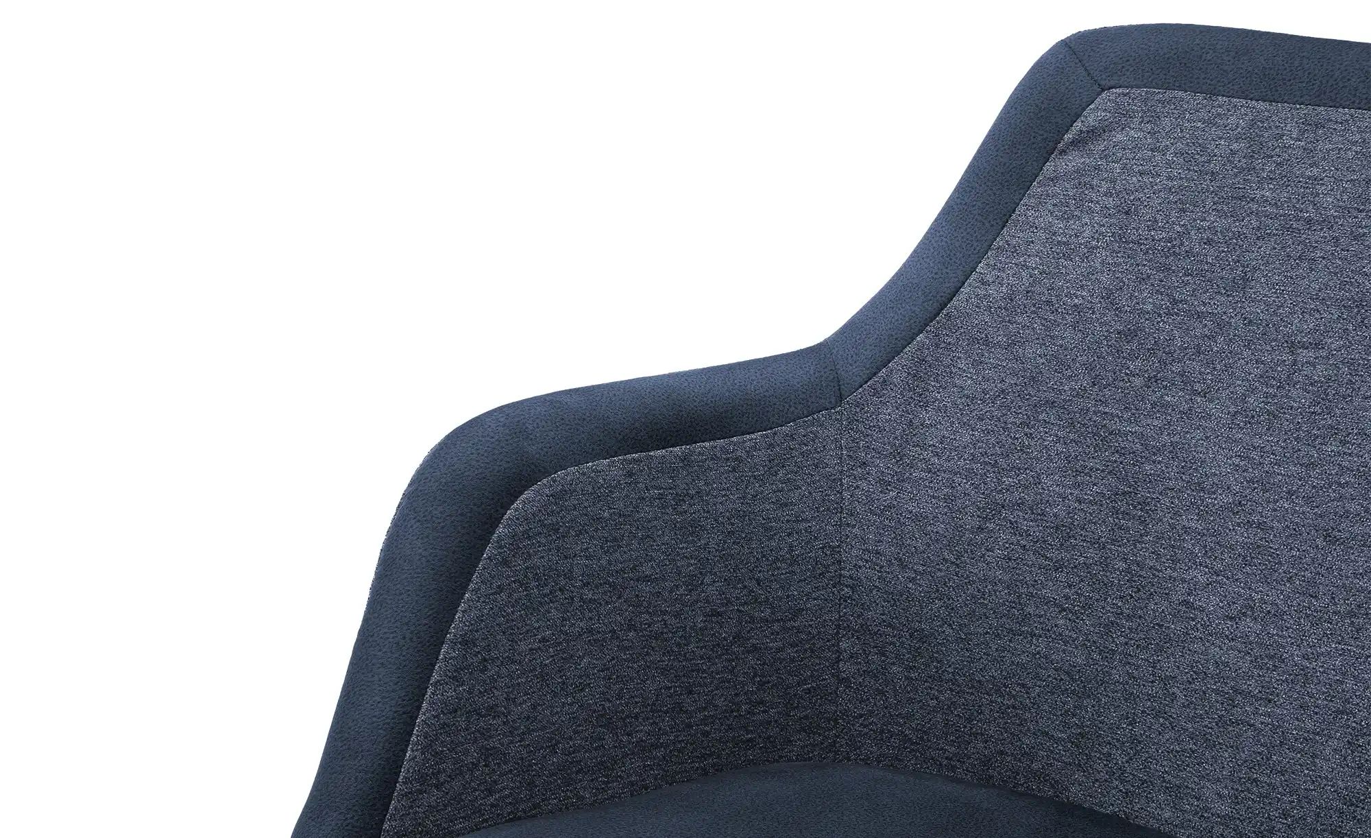 Dine + Mine Armlehnstuhl mit Massivholzgestell Corby ¦ blau ¦ Maße (cm): B: günstig online kaufen