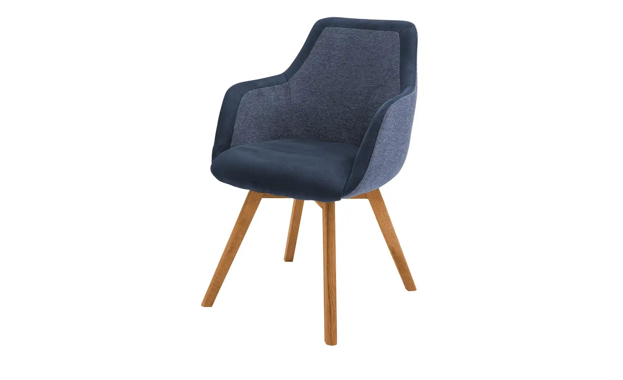 Dine + Mine Armlehnstuhl mit Massivholzgestell Corby ¦ blau ¦ Maße (cm): B: günstig online kaufen