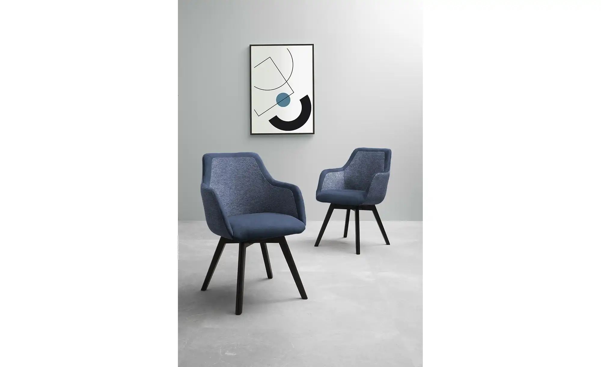 Thumbnail - Dine + Mine Armlehnstuhl mit Massivholzgestell Corby ¦ blau ¦ Maße (cm): B: 56 H: 85 T: 65.0 Stühle > Esszimmerstühle > ...