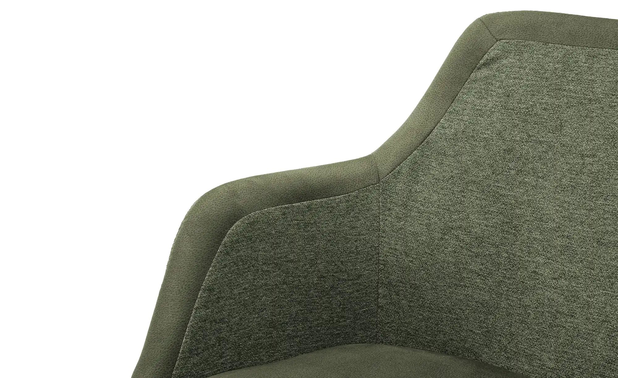 Dine + Mine Armlehnstuhl mit Massivholzgestell Corby ¦ grün ¦ Maße (cm): B: günstig online kaufen