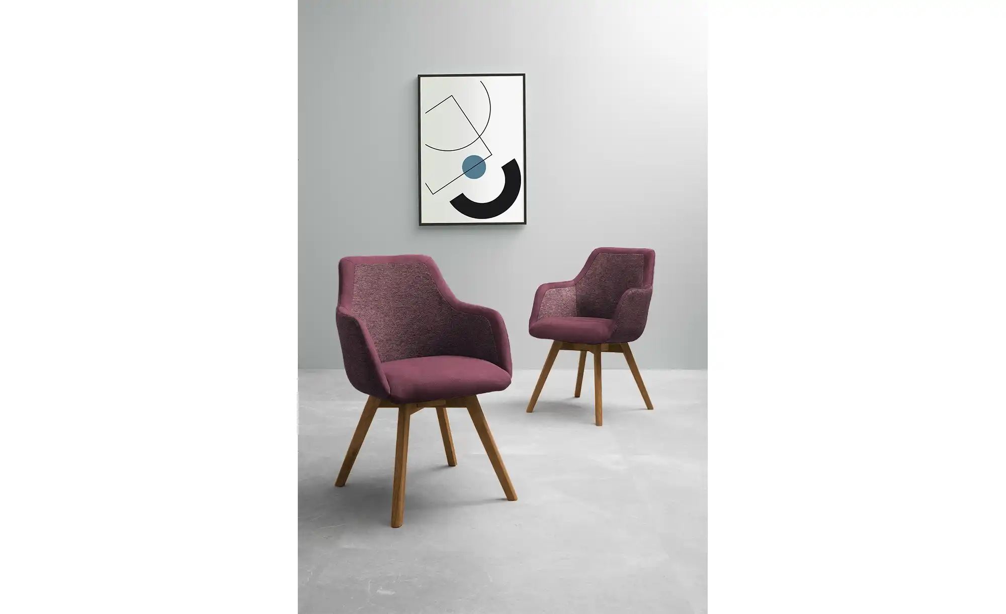 Thumbnail - Dine + Mine Armlehnstuhl mit Massivholzgestell Corby ¦ rot ¦ Maße (cm): B: 56 H: 85 T: 65.0 Stühle > Esszimmerstühle > E...