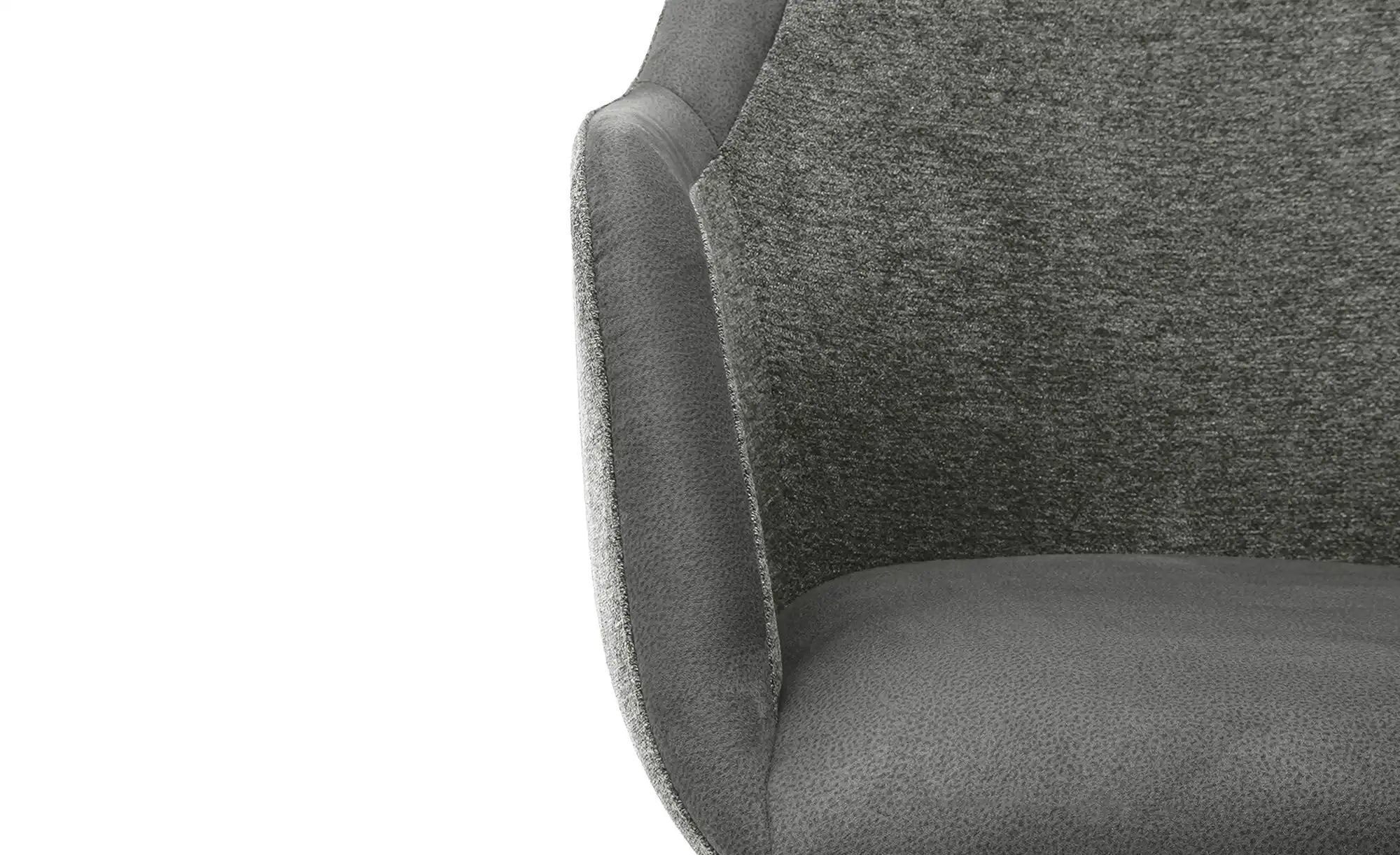 Dine + Mine Armlehnstuhl mit Massivholzgestell Corby ¦ grau ¦ Maße (cm): B: günstig online kaufen