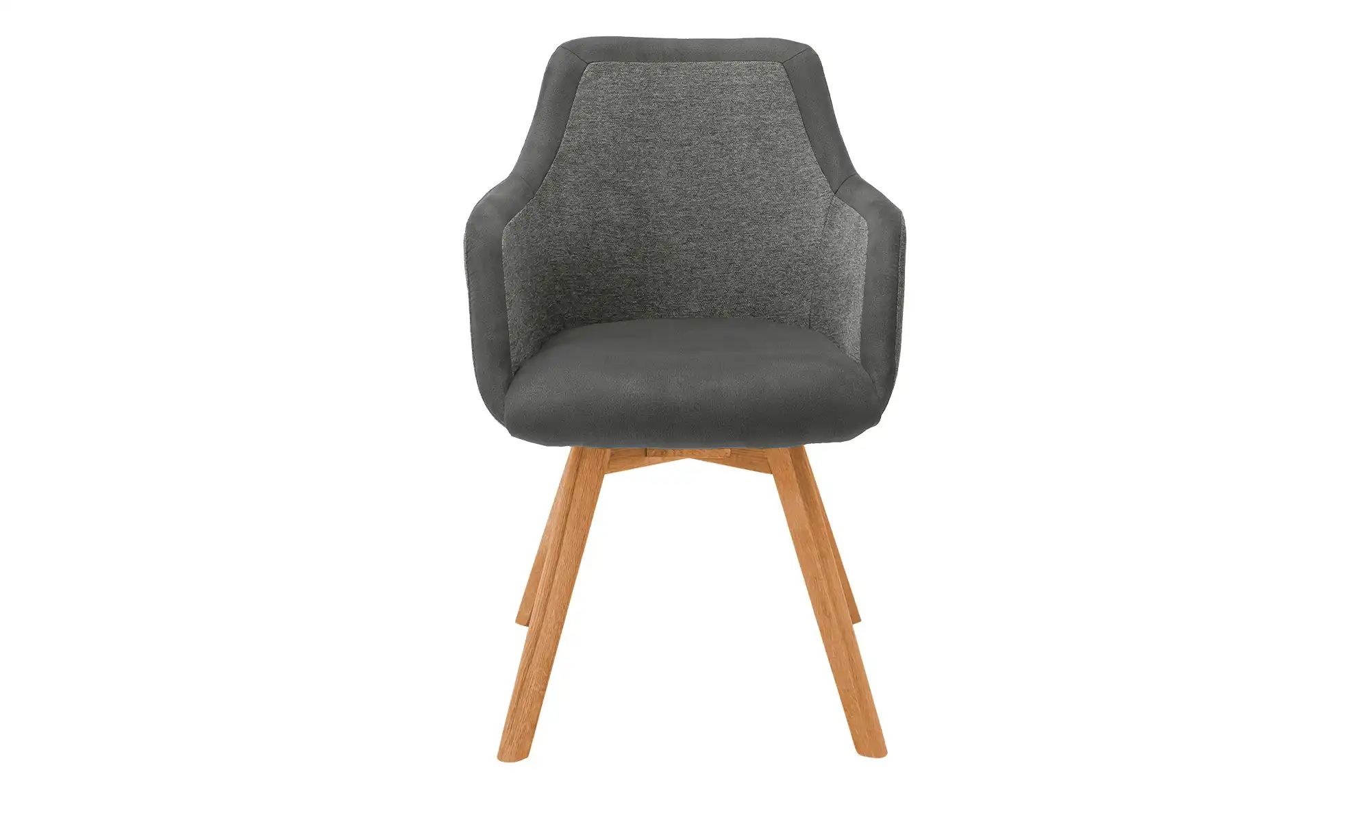 Thumbnail - Dine + Mine Armlehnstuhl mit Massivholzgestell Corby ¦ grau ¦ Maße (cm): B: 56 H: 85 T: 65.0 Stühle > Esszimmerstühle > ...