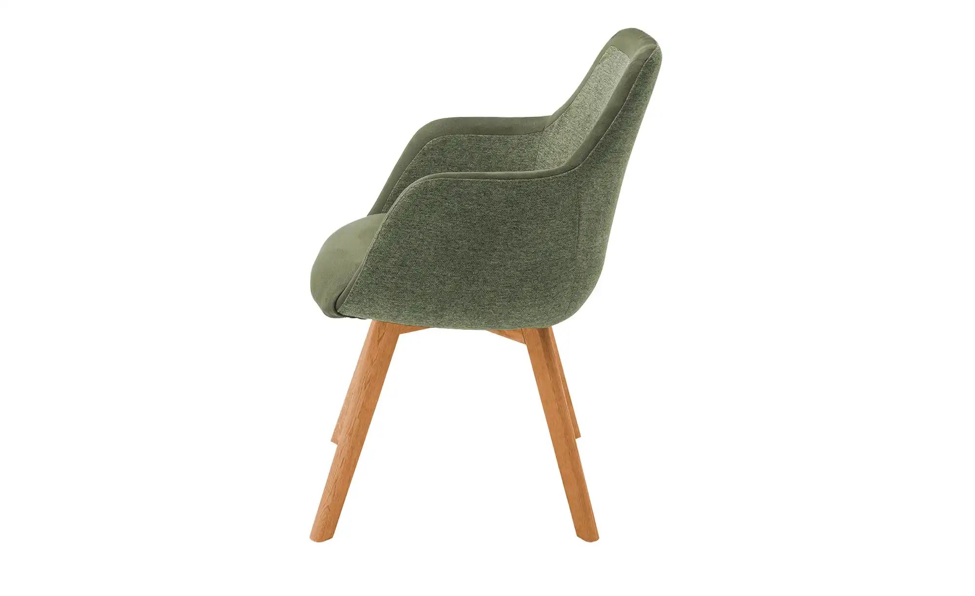 Dine + Mine Armlehnstuhl mit Massivholzgestell Corby ¦ grün ¦ Maße (cm): B: günstig online kaufen