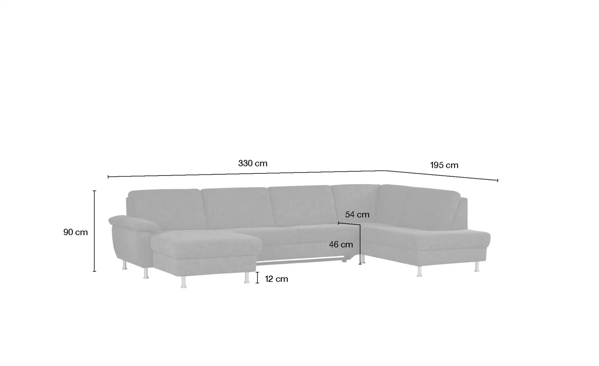 Thumbnail - Diva Wohnlandschaft mit Schlaffunktion Diva ¦ braun ¦ Maße (cm): H: 90 Polstermöbel > Sofas > Wohnlandschaften - Höffne...