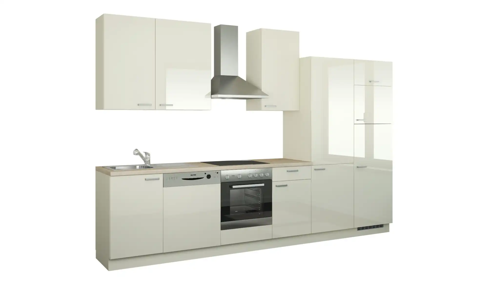 Küchenzeile mit Elektrogeräten  Dortmund ¦ creme ¦ Maße (cm): B: 340 Küchen > Küchenblöcke mit E-Geräten - Höffner