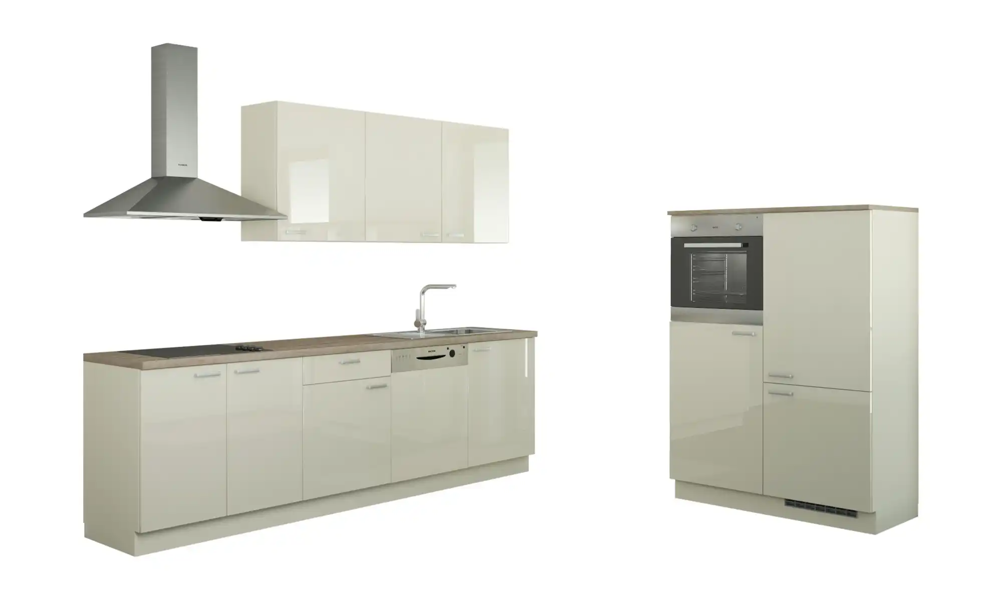 Küchenzeile mit Elektrogeräten  Cottbus ¦ creme ¦ Maße (cm): B: 390 Küchen > Küchenblöcke mit E-Geräten - Höffner