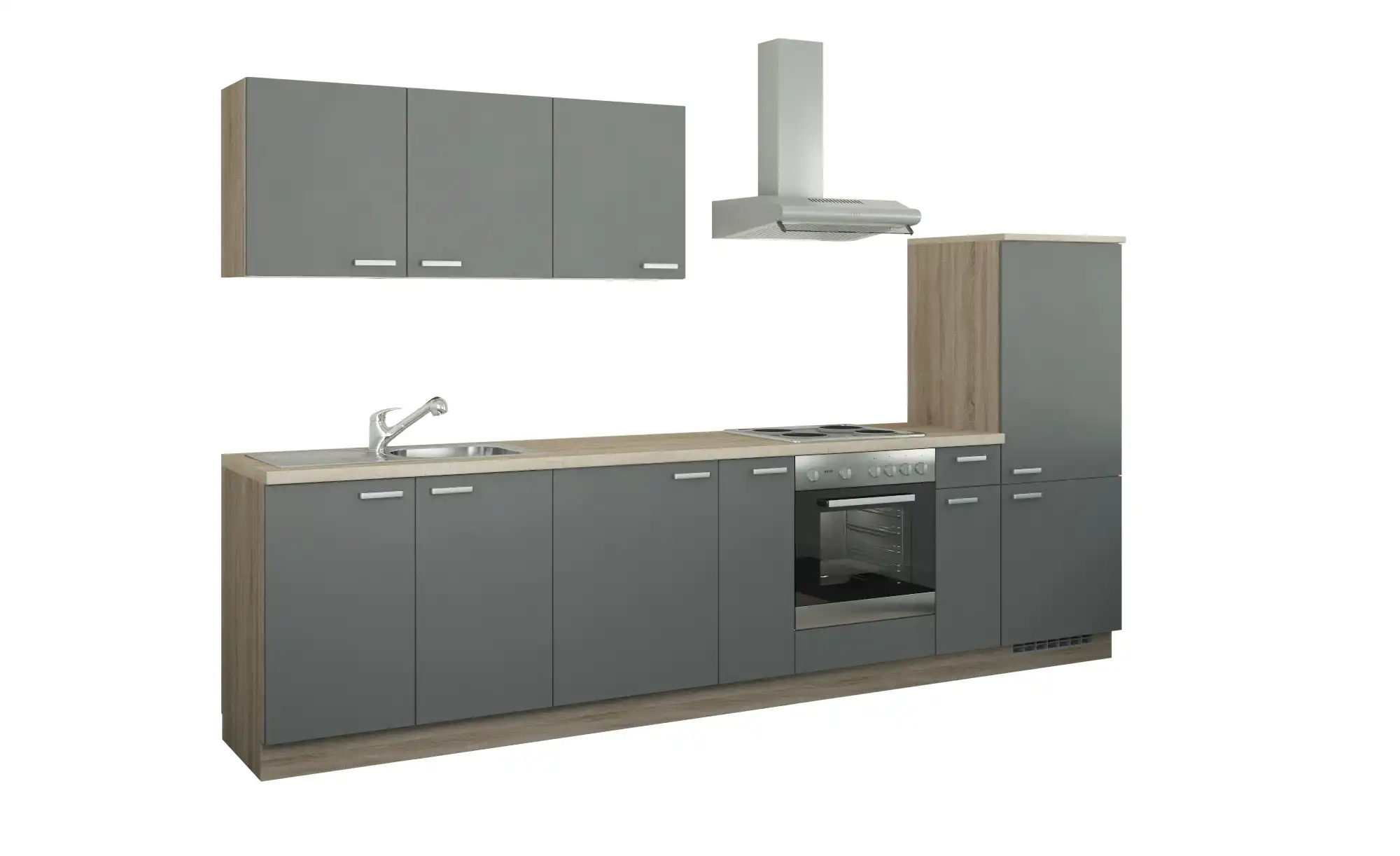Küchenzeile mit Elektrogeräten  Fulda ¦ grau ¦ Maße (cm): B: 330 Küchen > Küchenblöcke mit E-Geräten - Höffner