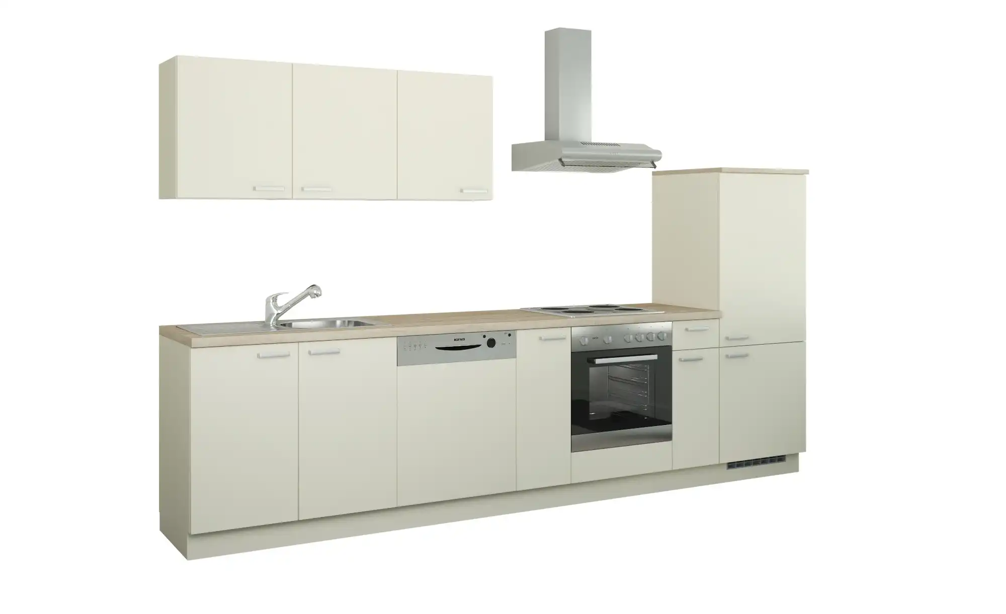 Küchenzeile mit Elektrogeräten  Coburg ¦ creme ¦ Maße (cm): B: 330 Küchen > Küchenblöcke mit E-Geräten - Höffner