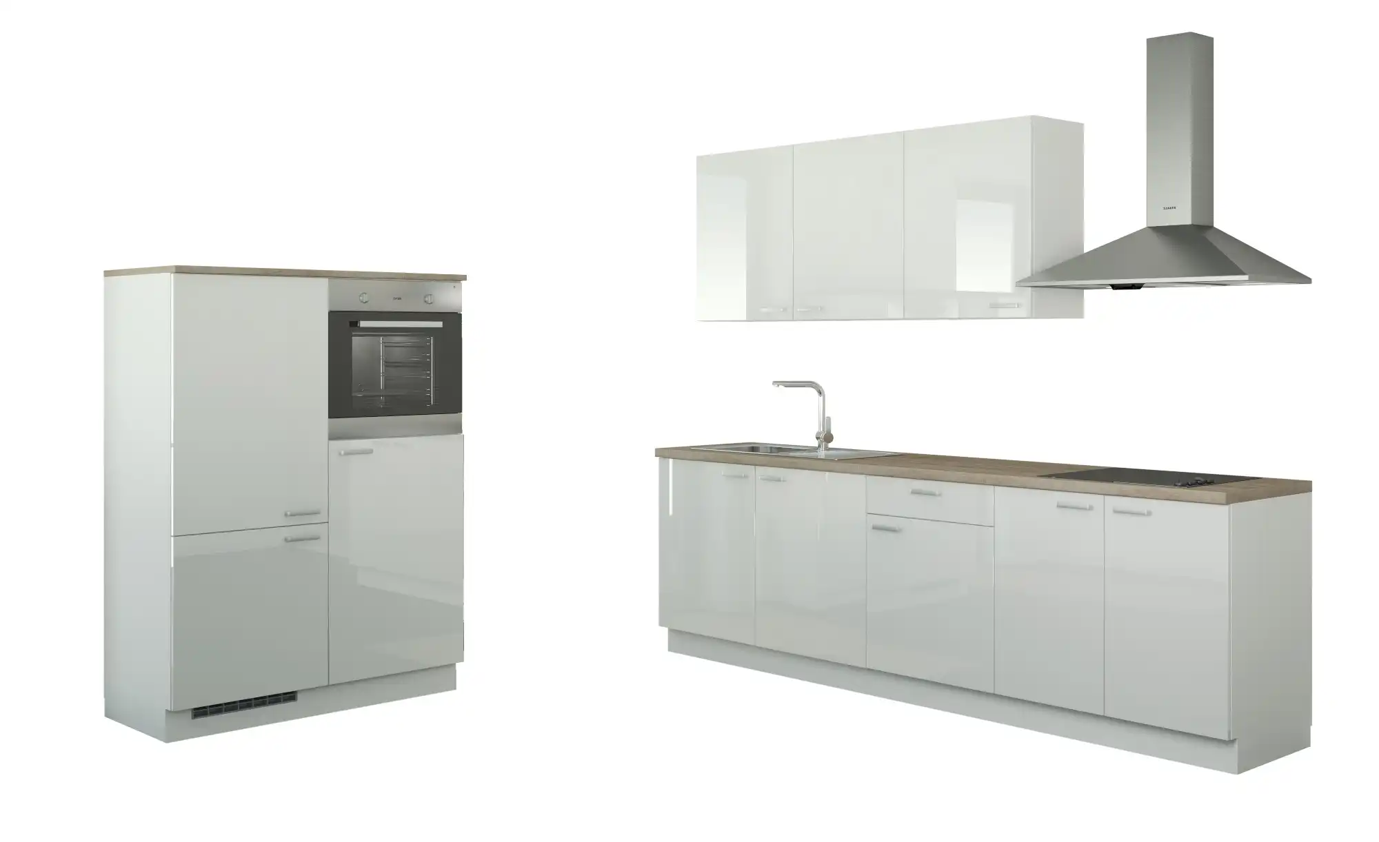 Küchenzeile mit Elektrogeräten   Gotha ¦ weiß ¦ Maße (cm): B: 390 Küchen > Küchenblöcke mit E-Geräten - Höffner