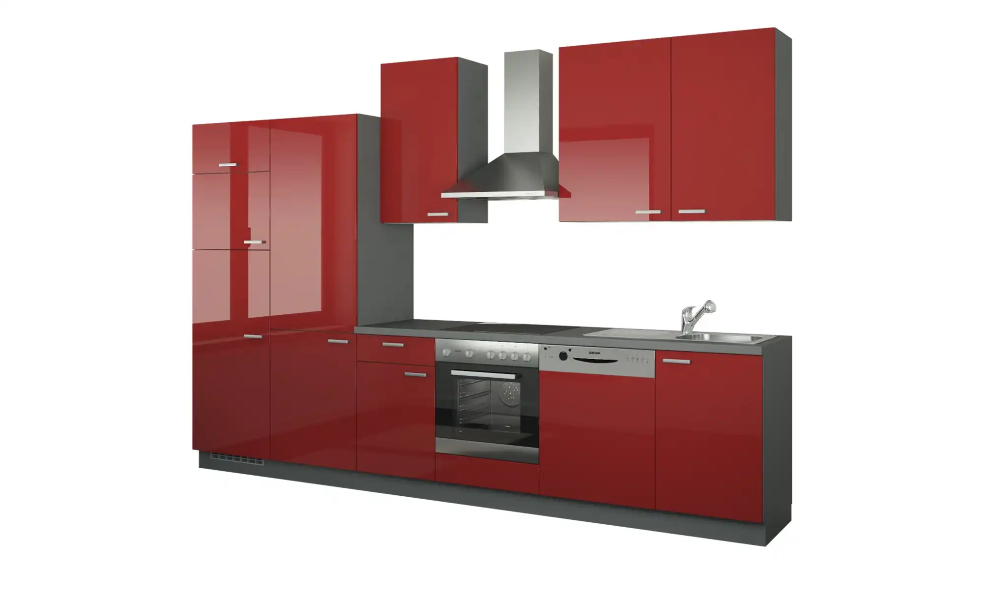 Küchenzeile mit Elektrogeräten  Dortmund ¦ rot ¦ Maße (cm): B: 340 Küchen > Küchenblöcke mit E-Geräten - Höffner