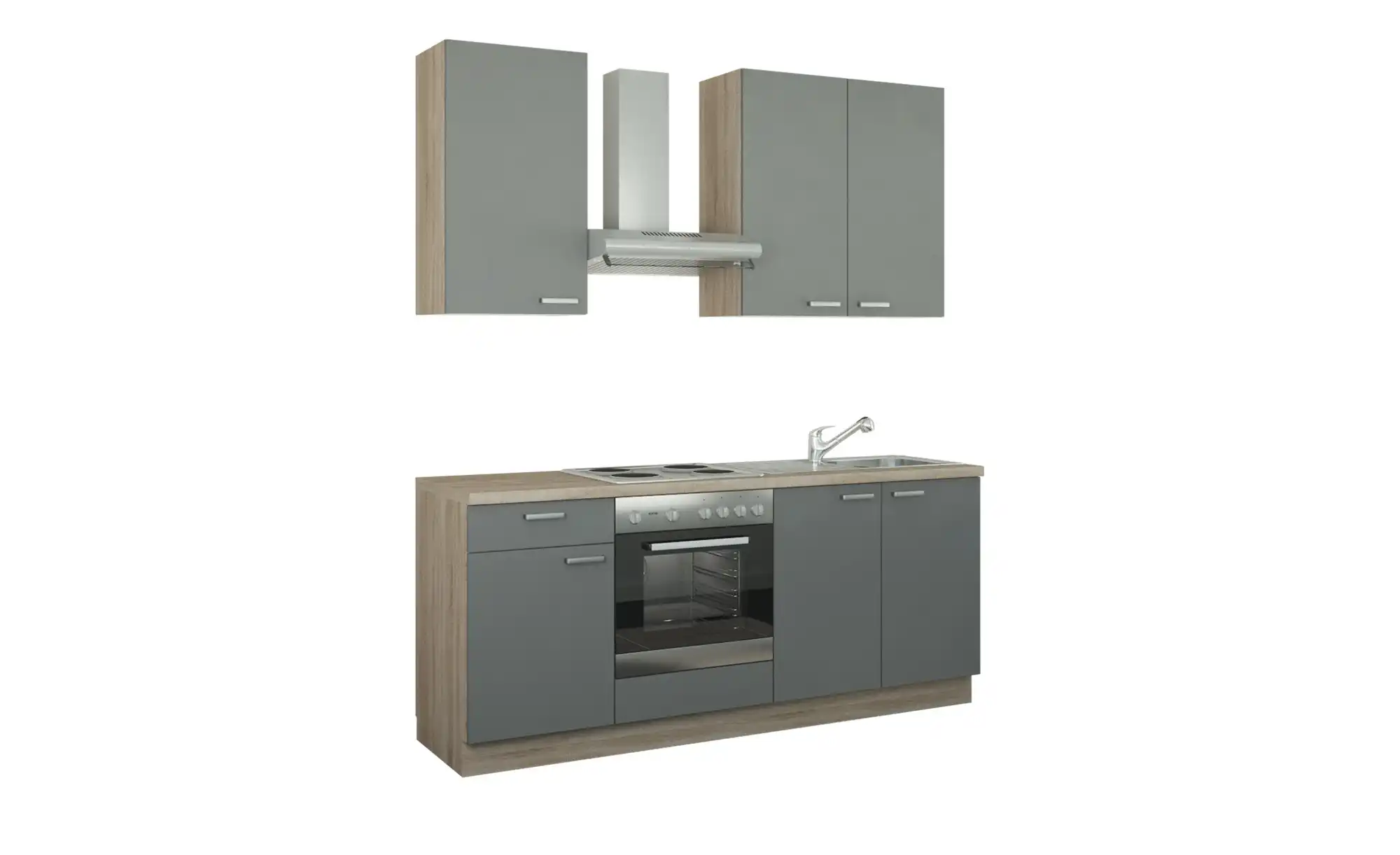 Küchenzeile mit Elektrogeräten  Bochum ¦ grau ¦ Maße (cm): B: 200 Küchen > Küchenblöcke mit E-Geräten - Höffner
