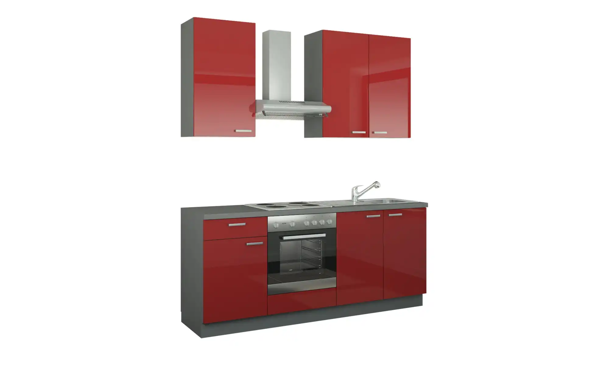 Küchenzeile mit Elektrogeräten  Bochum ¦ rot ¦ Maße (cm): B: 200 Küchen > Küchenblöcke mit E-Geräten - Höffner