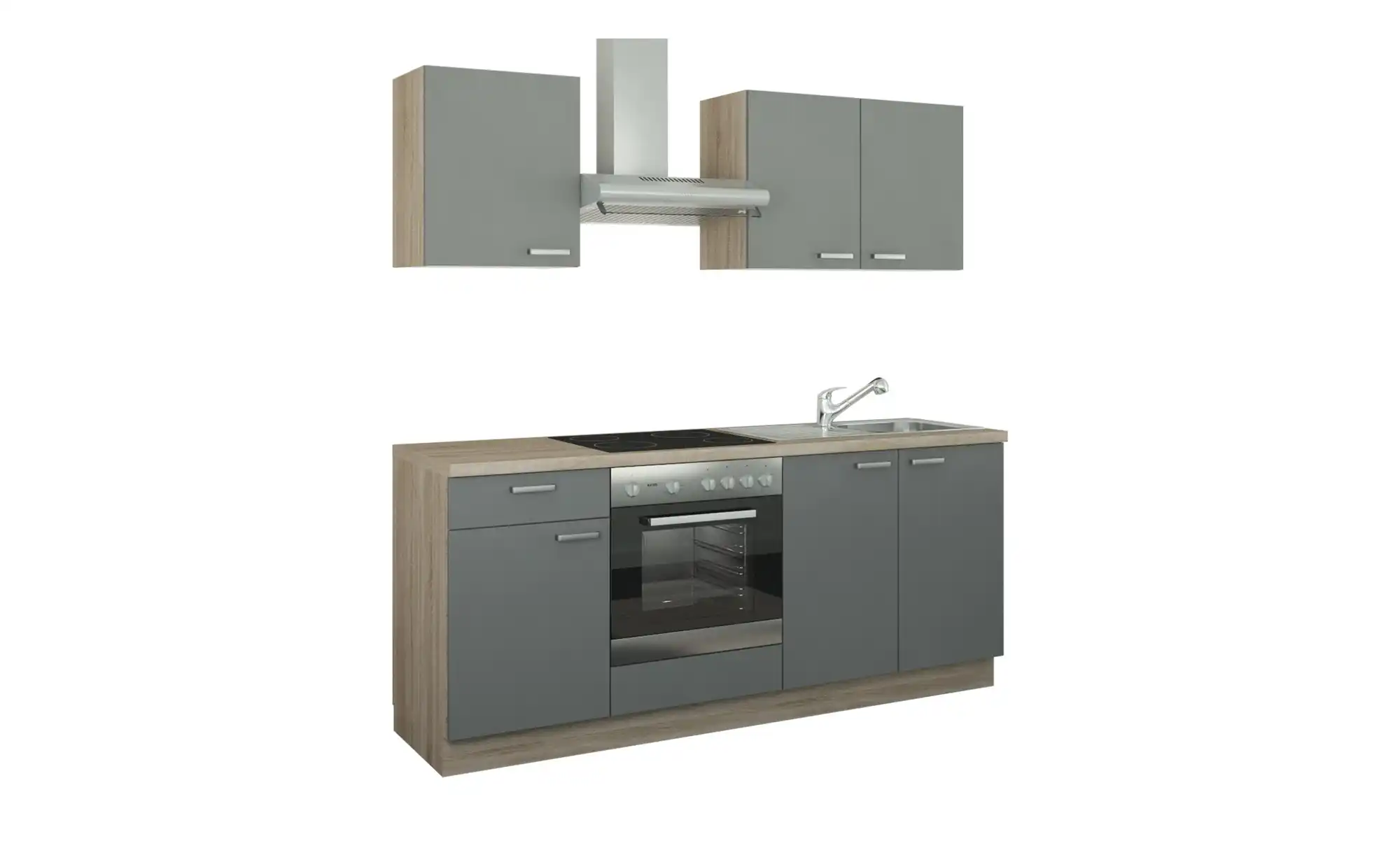 Küchenzeile mit Elektrogeräten  Binz ¦ grau ¦ Maße (cm): B: 200 Küchen > Küchenblöcke mit E-Geräten - Höffner