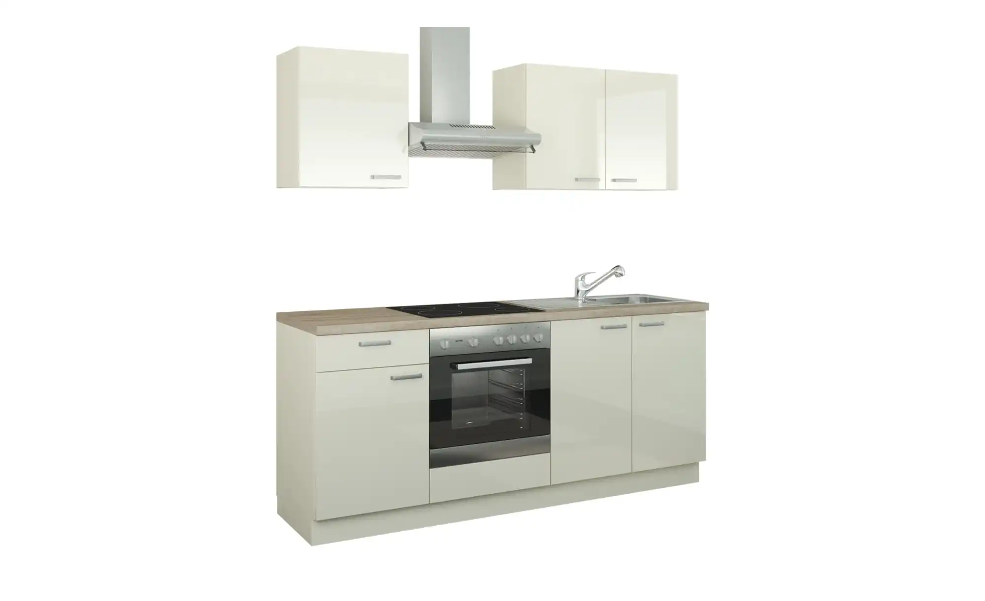 Küchenzeile mit Elektrogeräten  Binz ¦ creme ¦ Maße (cm): B: 200 Küchen > Küchenblöcke mit E-Geräten - Höffner