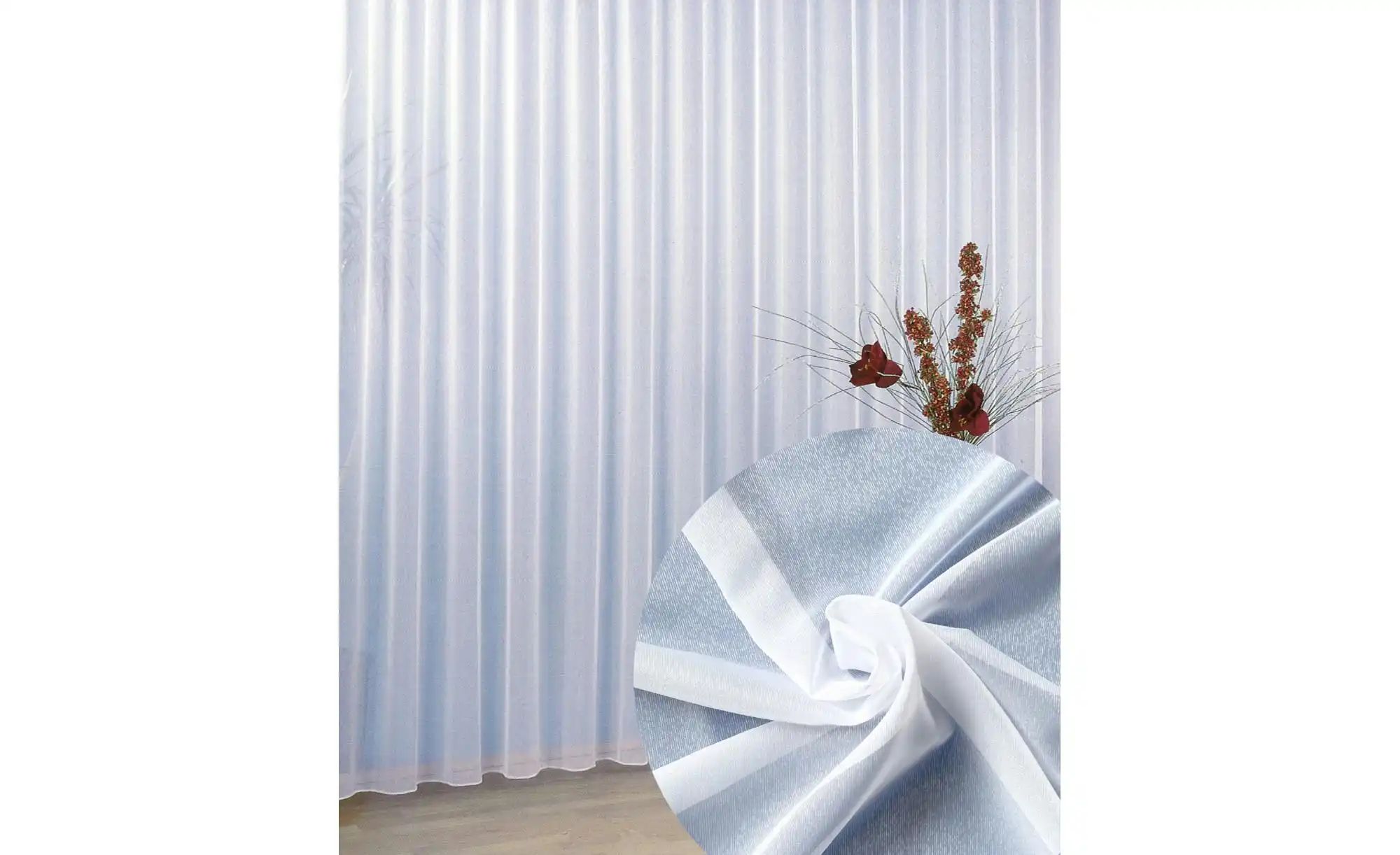 Thumbnail - Weckbrodt Gardinenstore mit Kräuselband  Emil ¦ weiß ¦ Synthetik ¦ Maße (cm): H: 245 Gardinen & Rollos > Gardinen & Vorh...