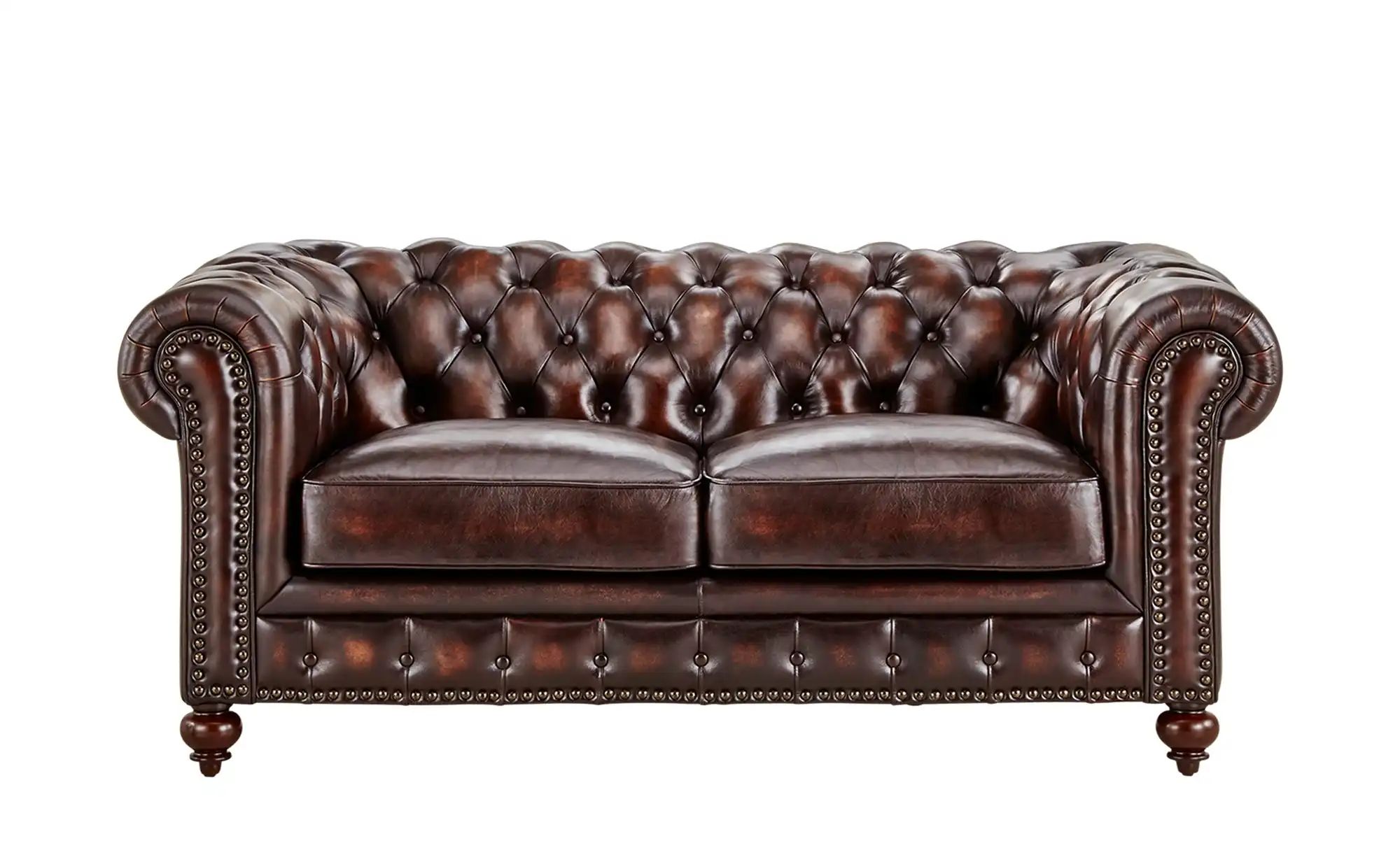 uno Ledersofa im Vintagelook Chesterfield ¦ braun ¦ Maße (cm): B: 183 H: 80 günstig online kaufen