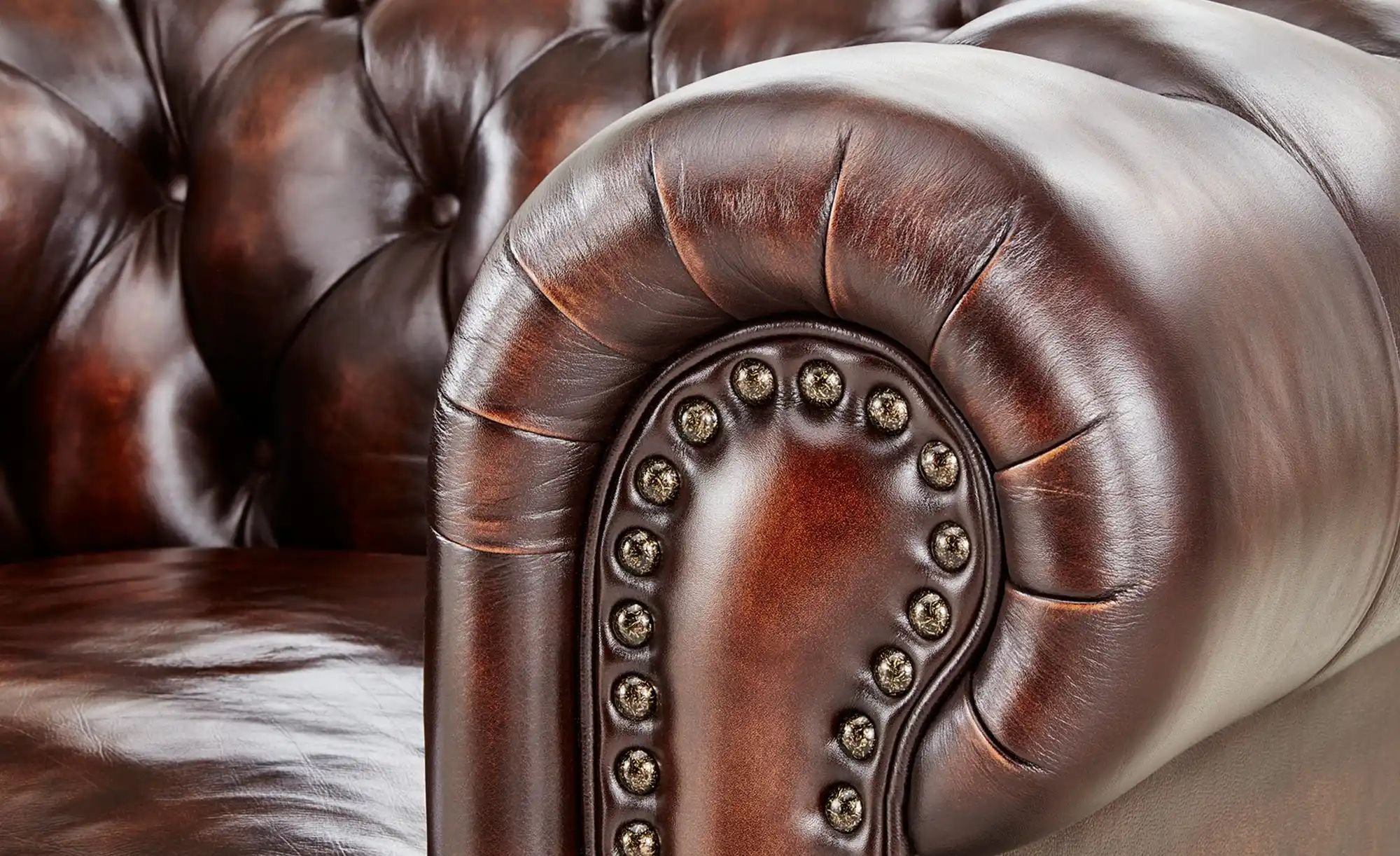 Thumbnail - uno Sessel im Vintage-Look Chesterfield ¦ braun ¦ Maße (cm): B: 124 H: 80 T: 100.0 Polstermöbel > Sessel > Ledersessel -...