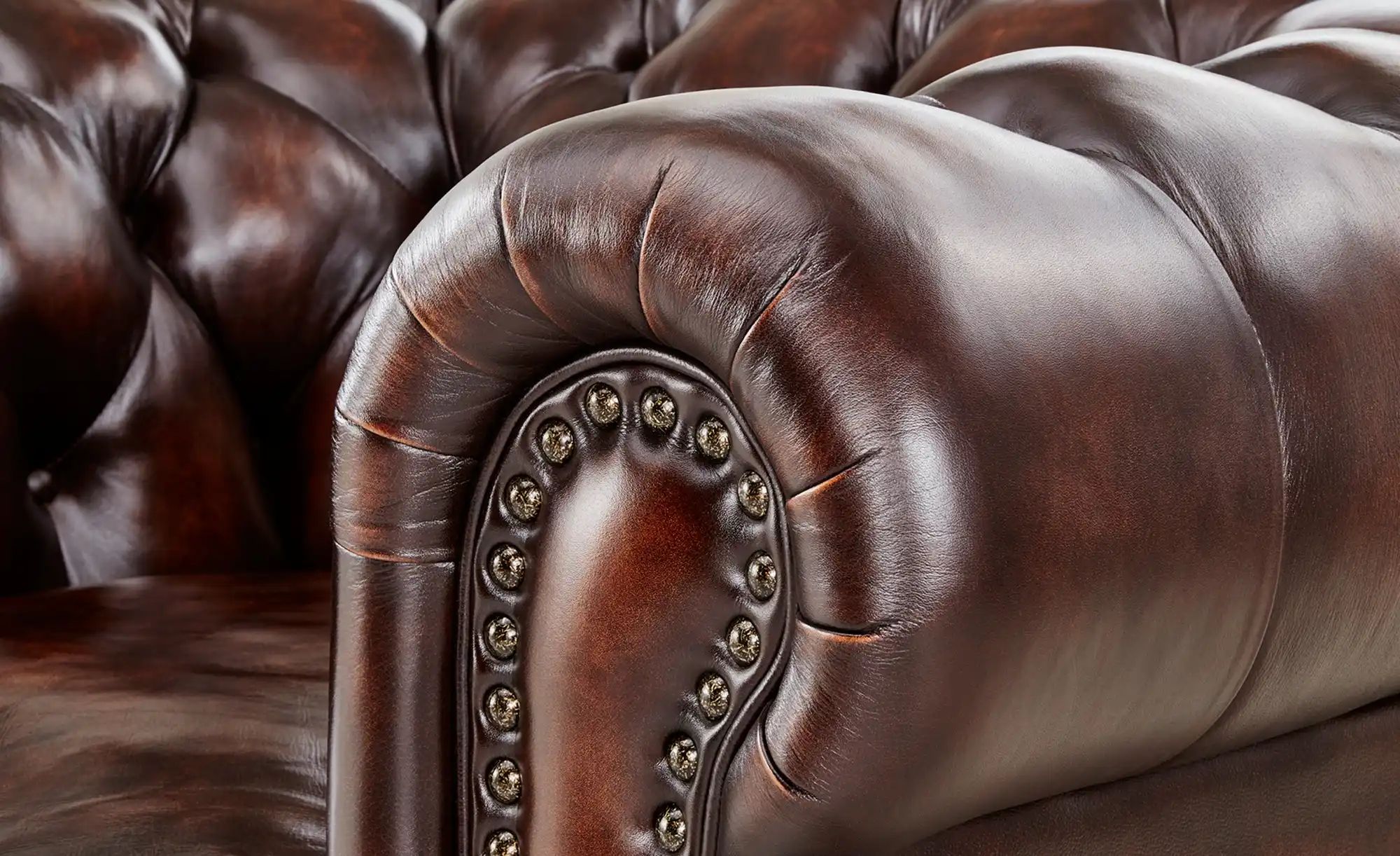 Thumbnail - uno Sessel im Vintage-Look Chesterfield ¦ braun ¦ Maße (cm): B: 124 H: 80 T: 100.0 Polstermöbel > Sessel > Ledersessel -...