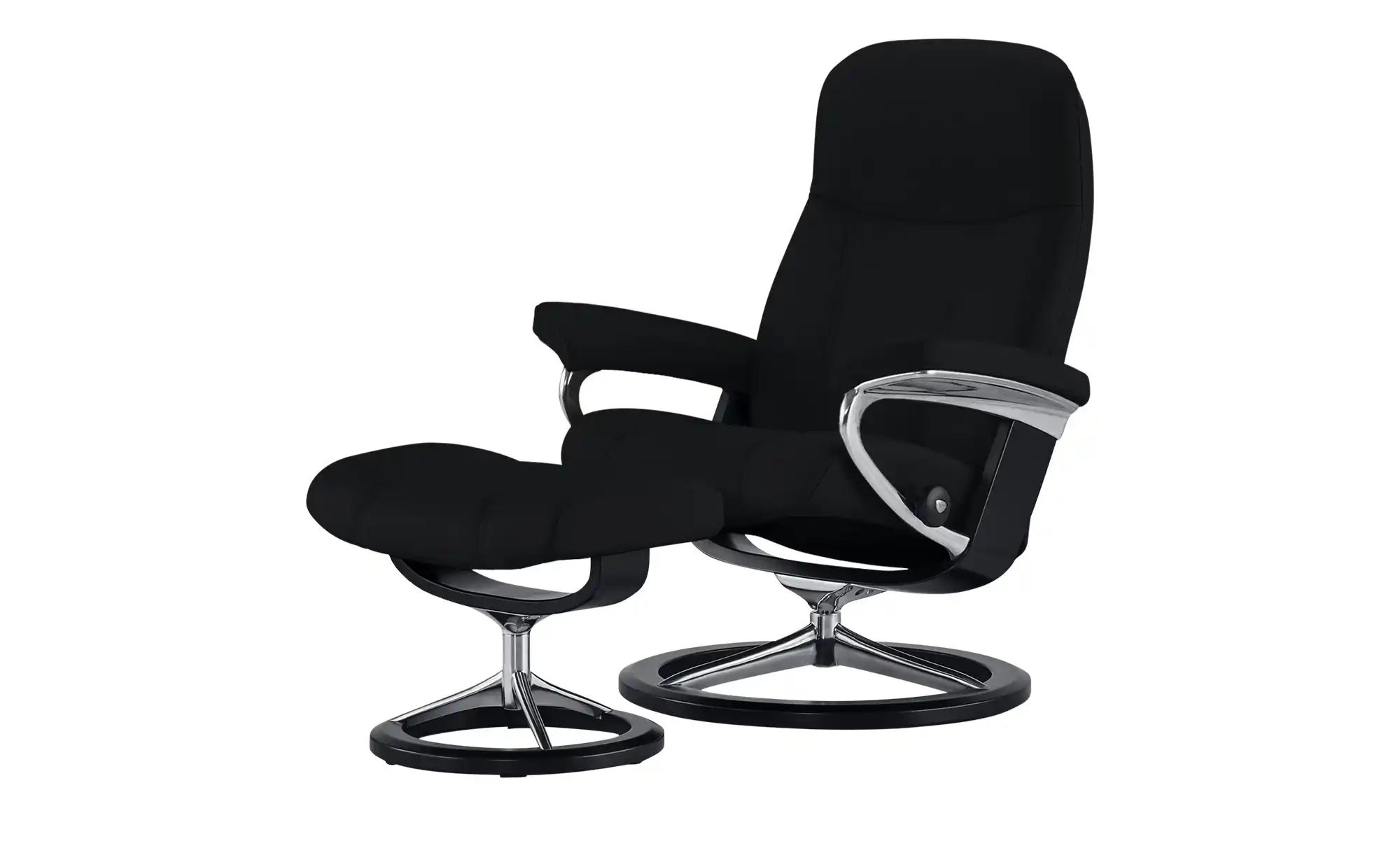 Stressless Relaxsessel mit Hocker Leder Consul M ¦ schwarz ¦ Maße (cm): B: günstig online kaufen