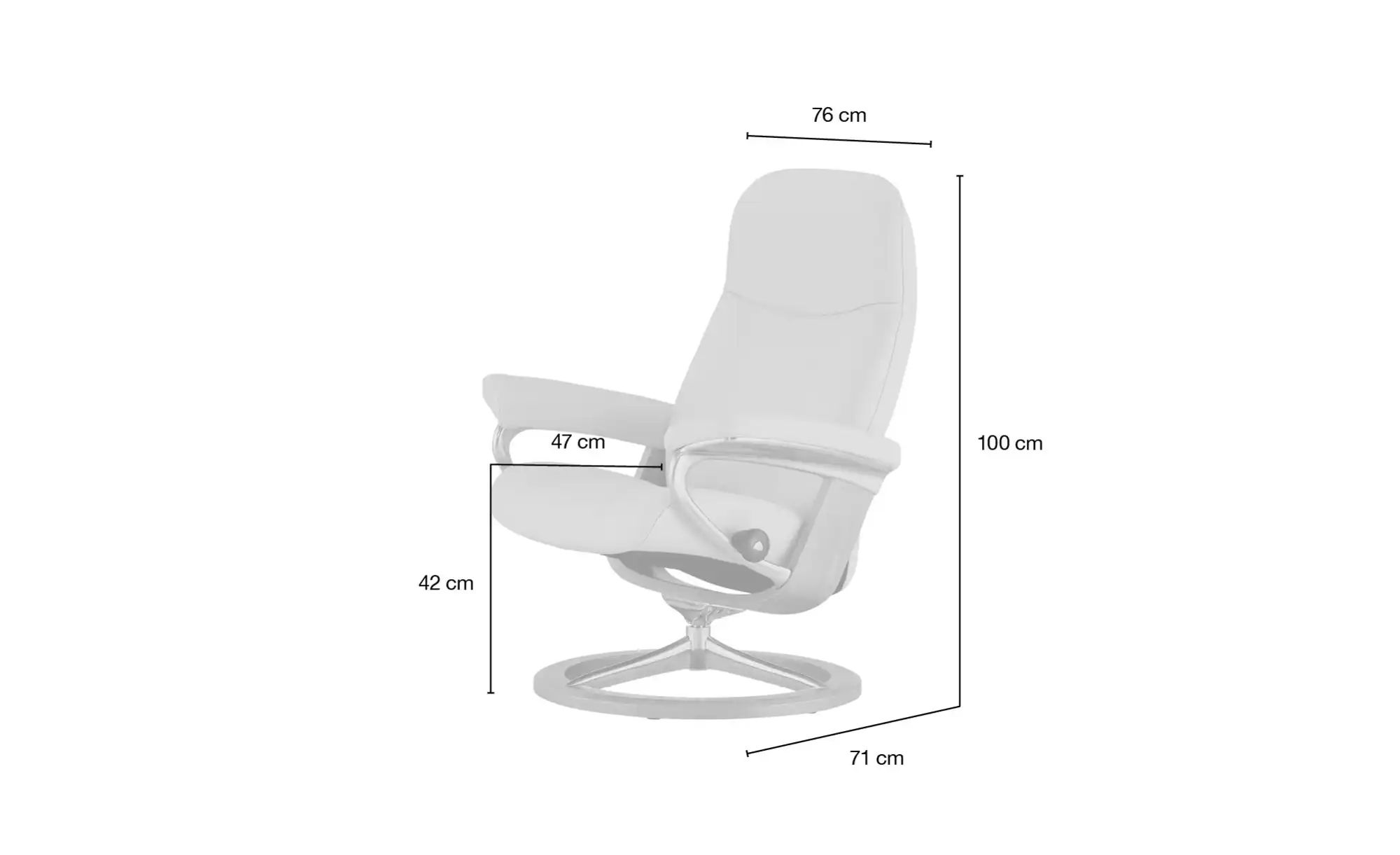 Thumbnail - Stressless Relaxsessel mit Hocker Leder Consul M ¦ schwarz ¦ Maße (cm): B: 76 H: 100 T: 71.0 Polstermöbel > Sessel > Fer...