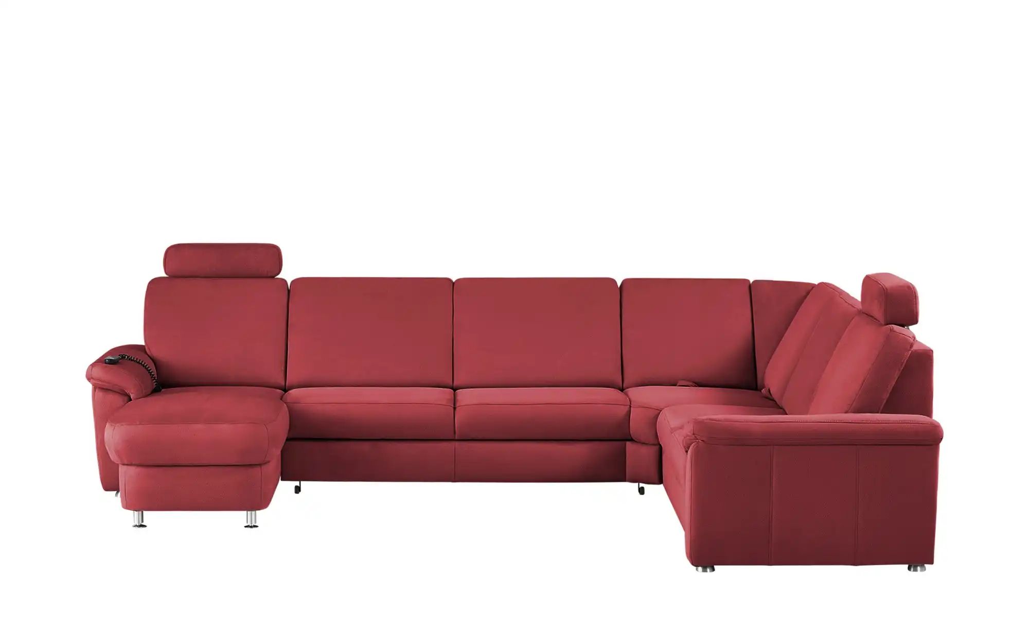 meinSofa Wohnlandschaft Mikrofaser Rita ¦ rot ¦ Maße (cm): B: 330 H: 91 T: günstig online kaufen