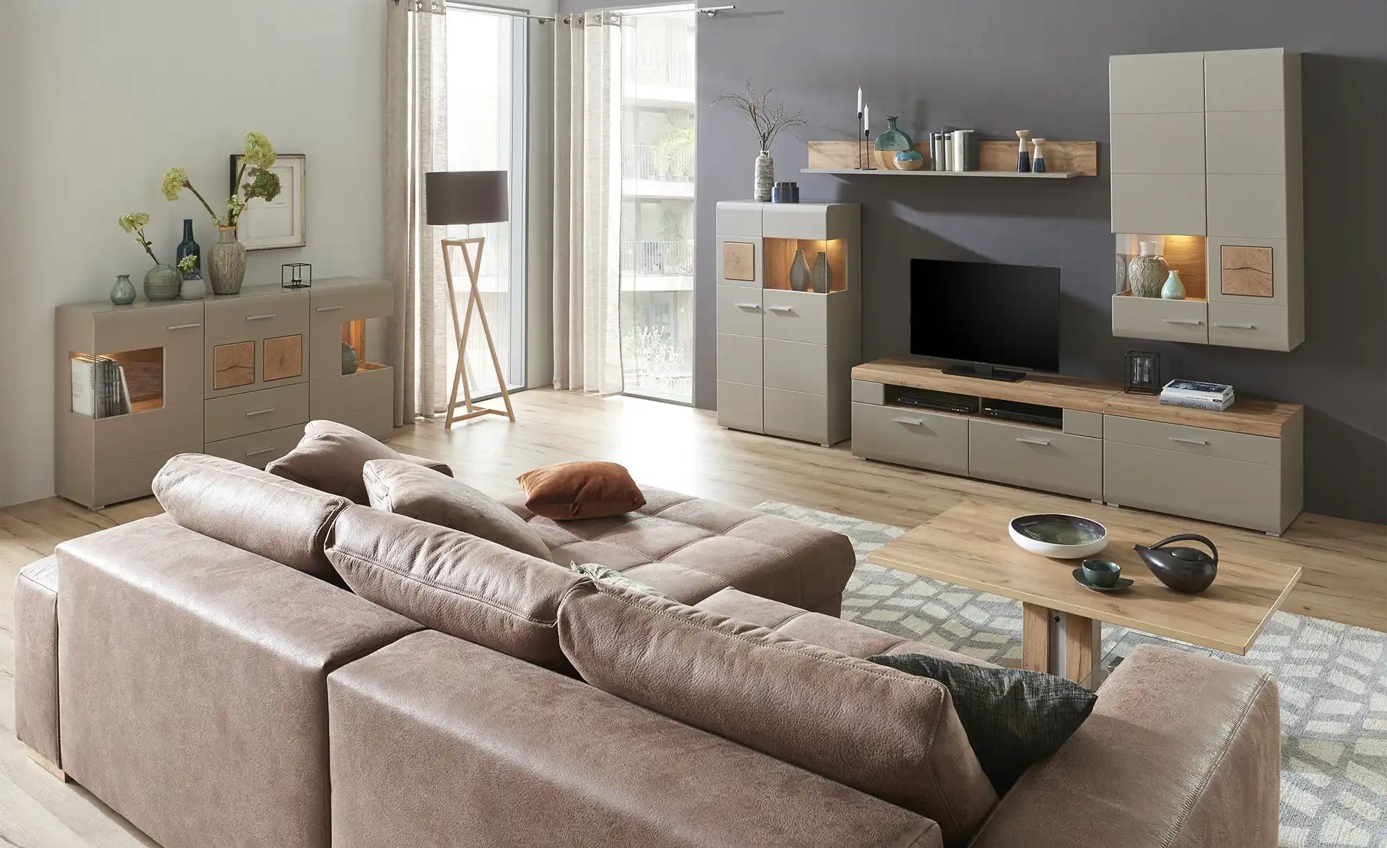 Thumbnail - bobb Ecksofa mit elektrischer Sitztiefenverstellung Caro ¦ braun ¦ Maße (cm): B: 305 H: 87 T: 202.0 Polstermöbel > Sofas...