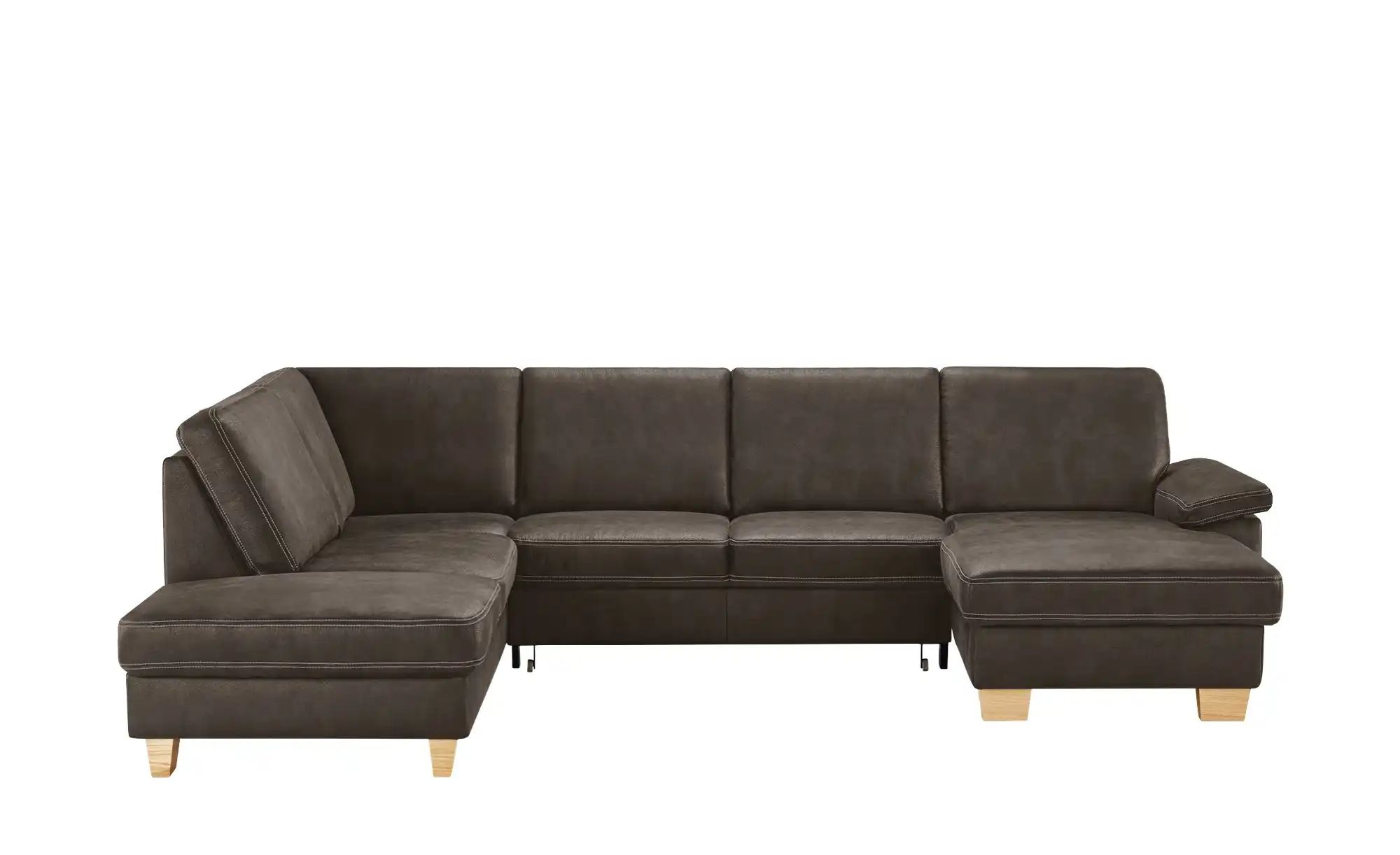 meinSofa Wohnlandschaft  Kunstleder Samu ¦ braun ¦ Maße (cm): B: 316 H: 90 günstig online kaufen